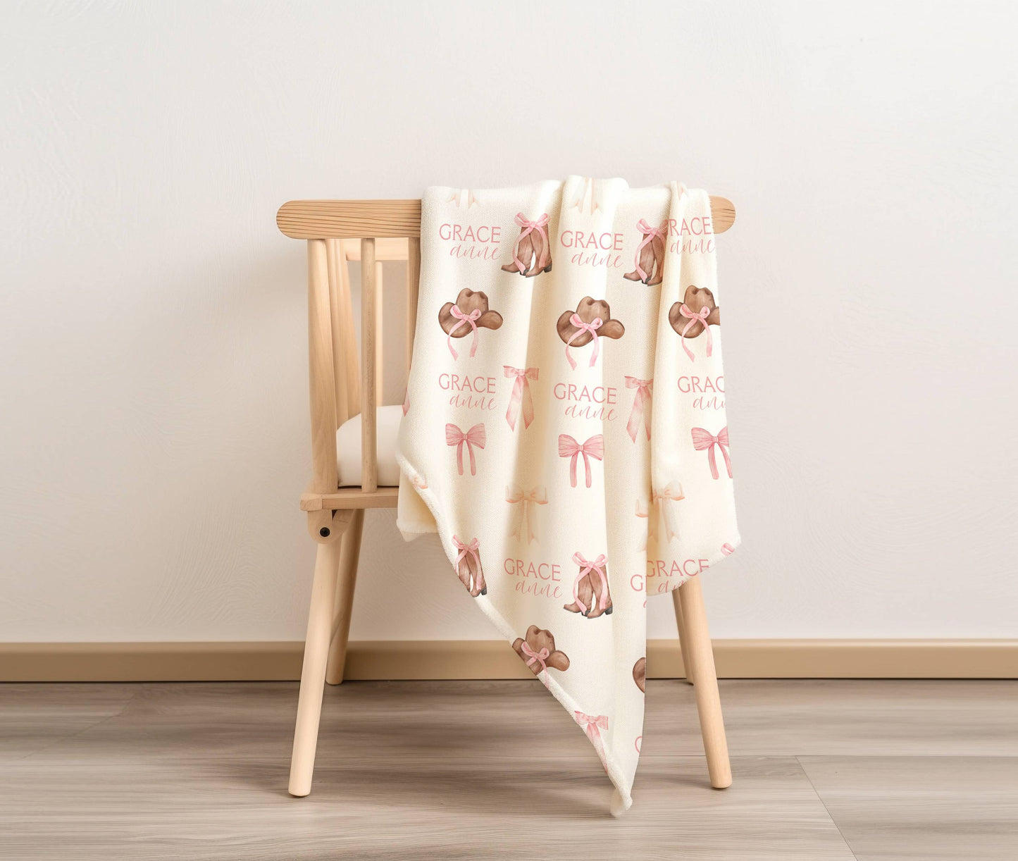 Personalized Custom Blanket, Baby Shower Gift, Custom Name Newborn Gift, Baby Blanket, Baby Shower Custom Gift, Boots and Bows Baby Blanket