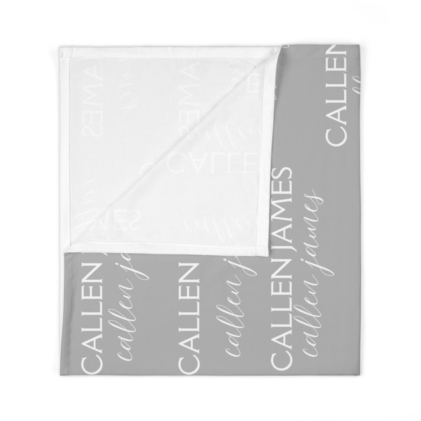 Grey Personalized Baby Swaddle Blanket, Soft Infant Wrap, Newborn Gift, Baby Shower Present, Nursery Decor, Cozy Baby Blanket