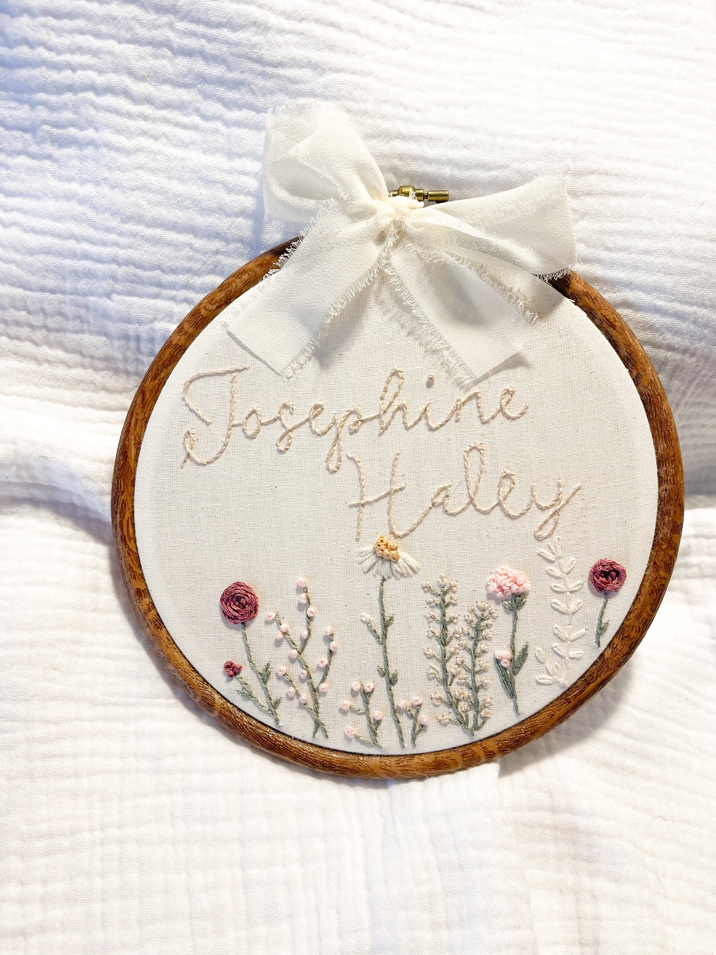 YOUR DESIGN CHOICE | Small Custom Name Embroidery Hoop | Custom Design Choice| Baby Name Sign | 3 Inch Hoop
