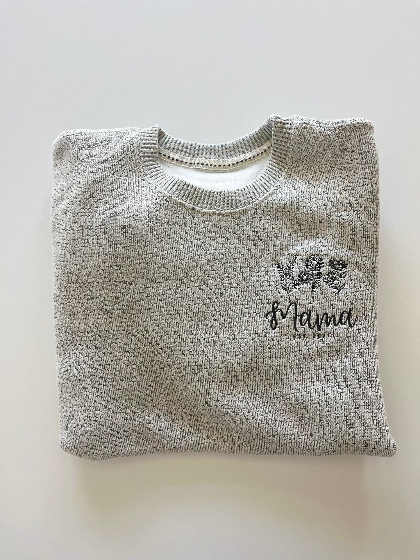 Mothers Day Sweatshirt, Embroidered Birth Flowers
