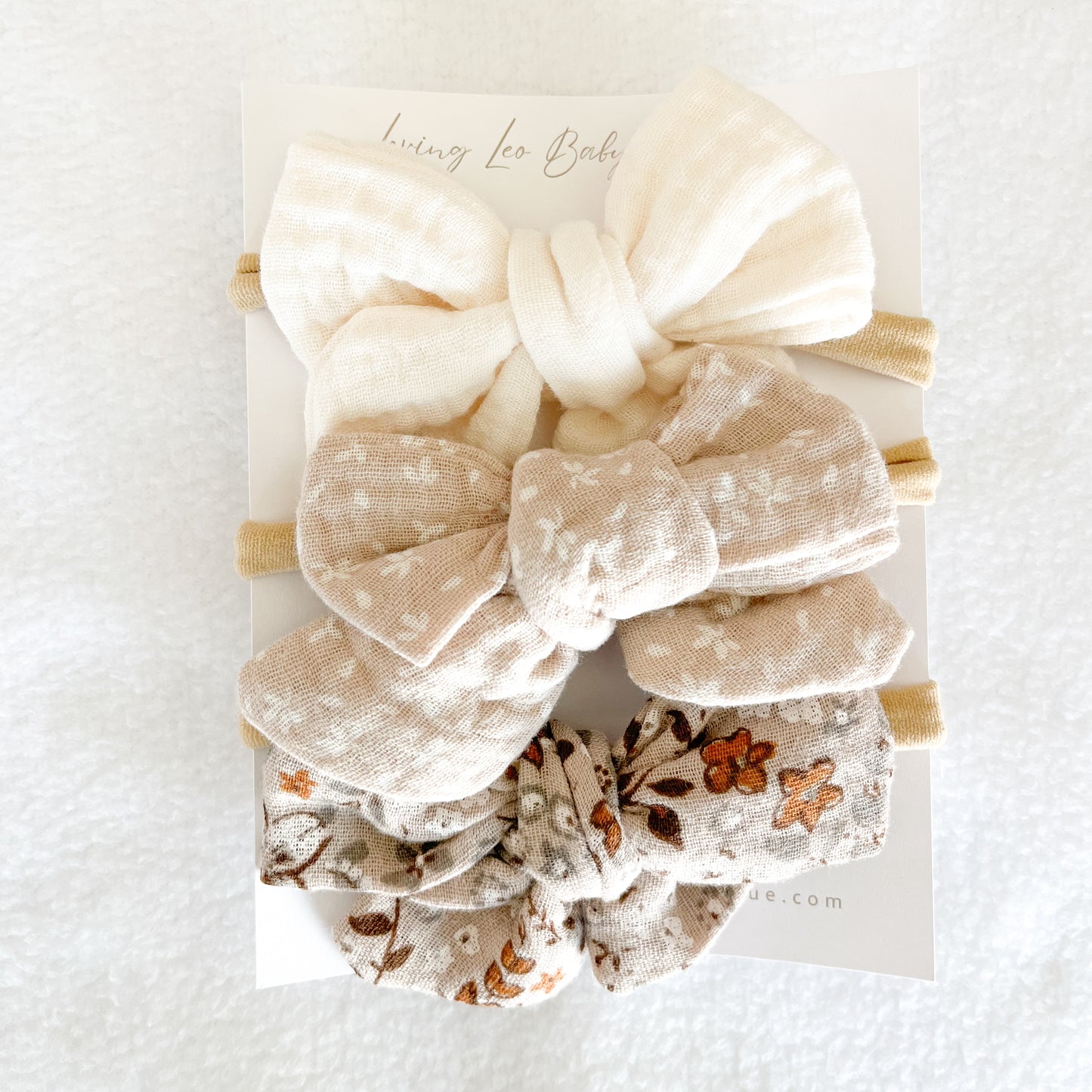 Neutral Headband Bows, Pack of 3, One size fits all