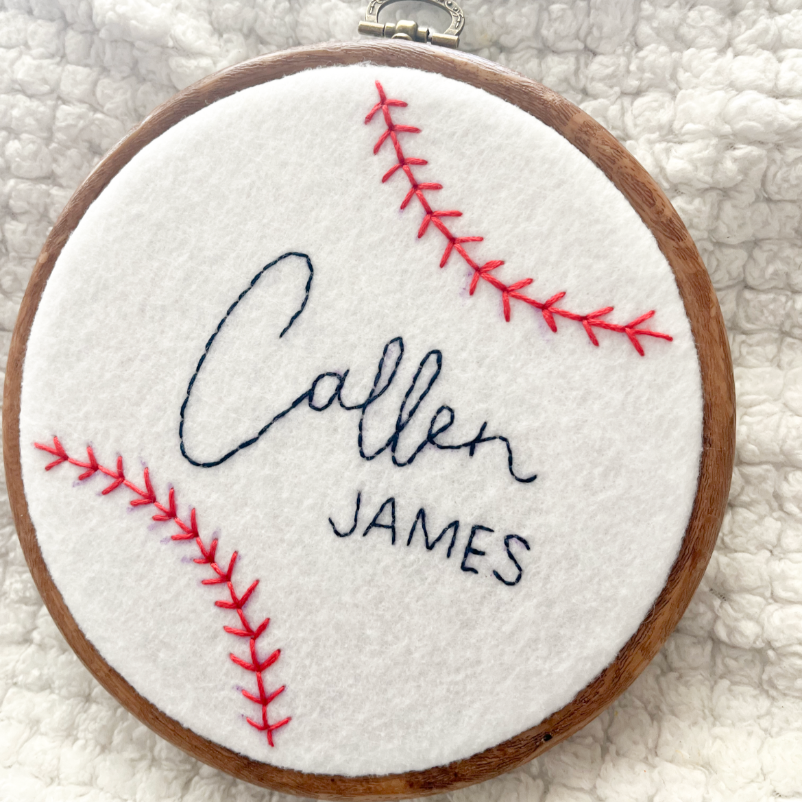 Baseball | Custom Name Embroidery Hoop | Baby Name Sign
