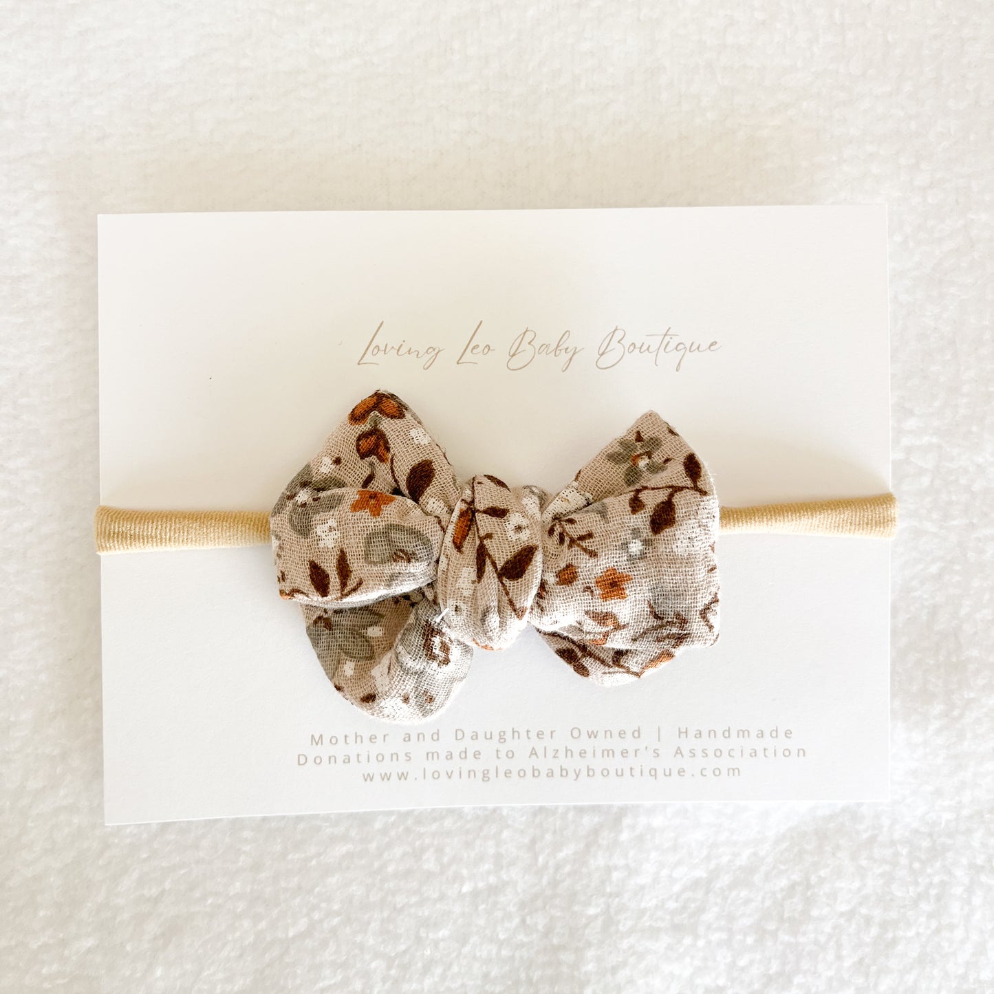 Brown Florals Bow