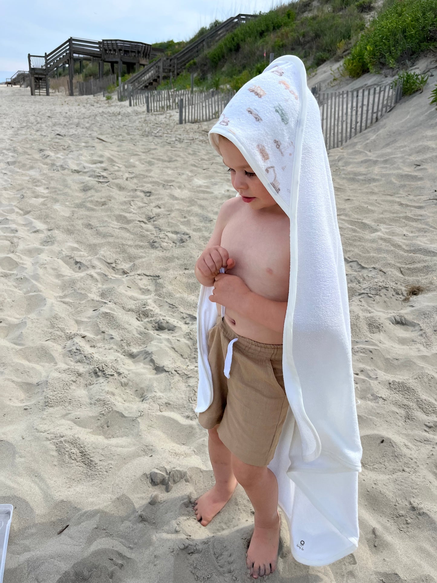 Bamboo Terry Hooded Towels- Handmade: Construction Theme