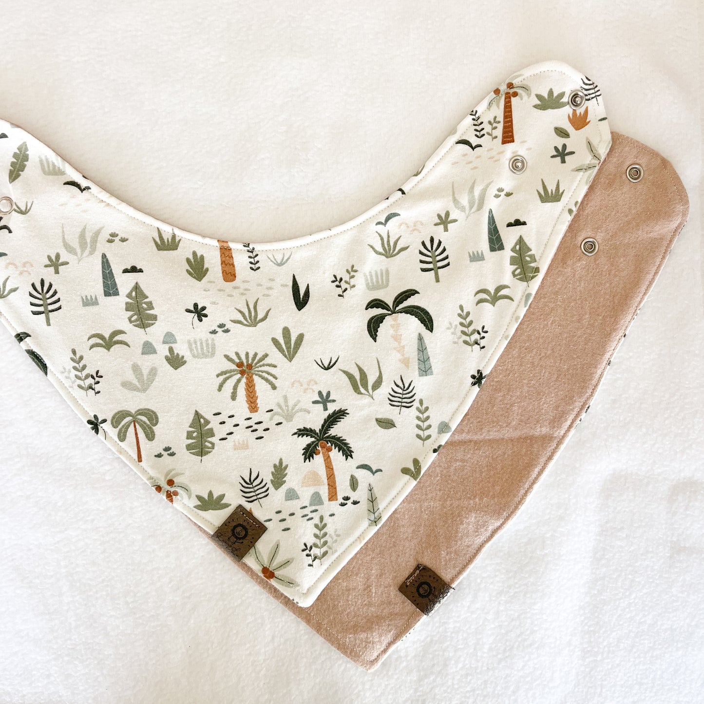 Tropical Trees Bandana Bib, Set of 1, Reversible