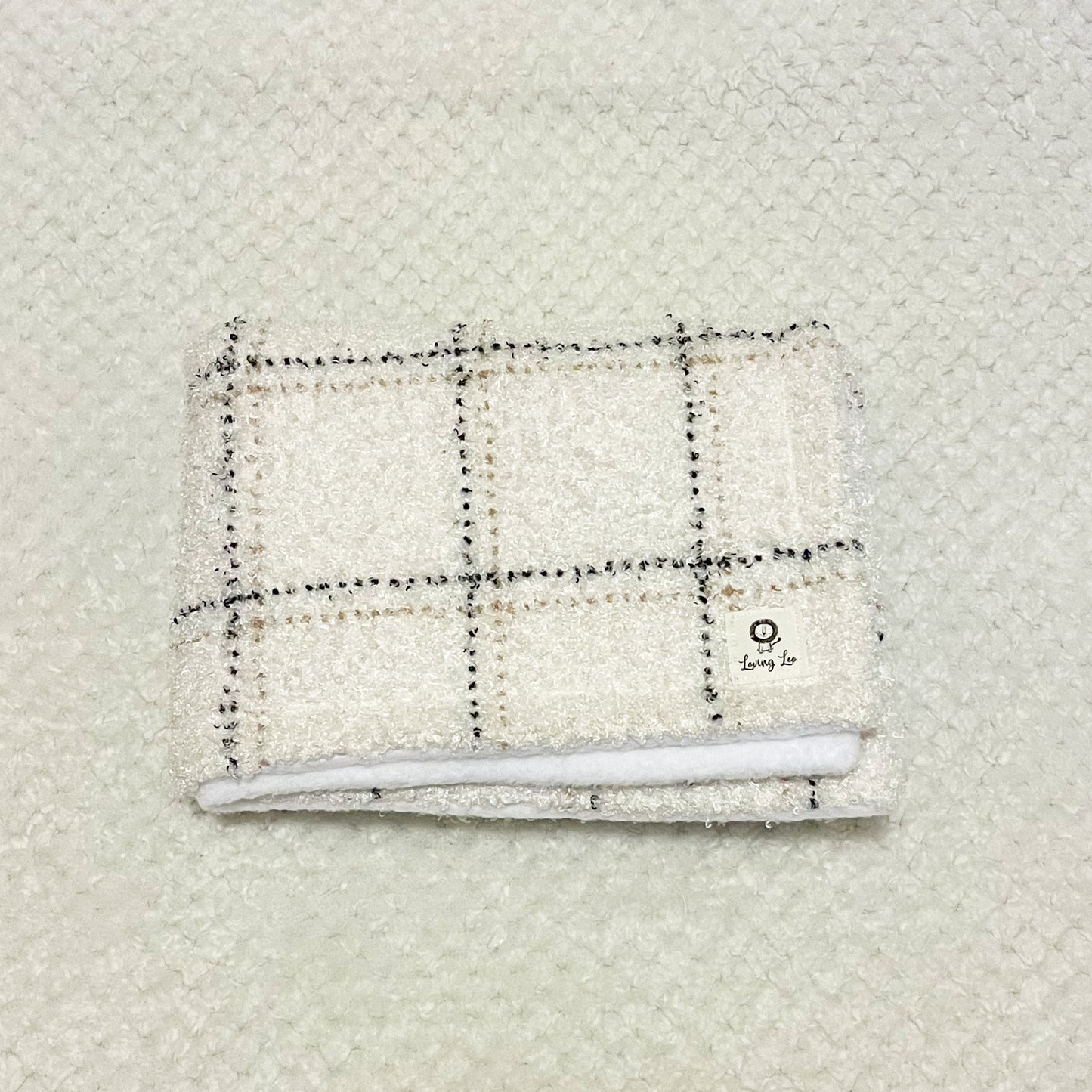 Neutral Plaid Stroller Blanket