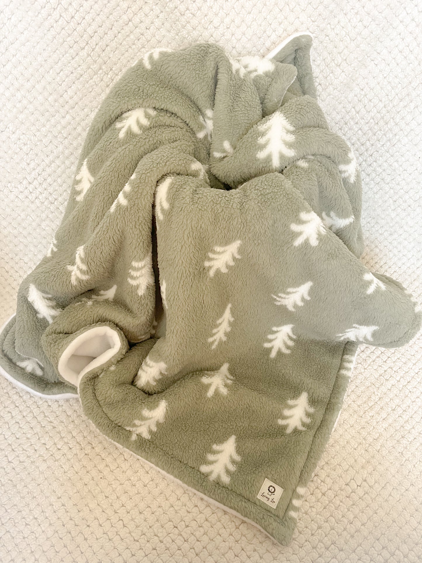 Plush Green Trees Large Crib Size Blanket