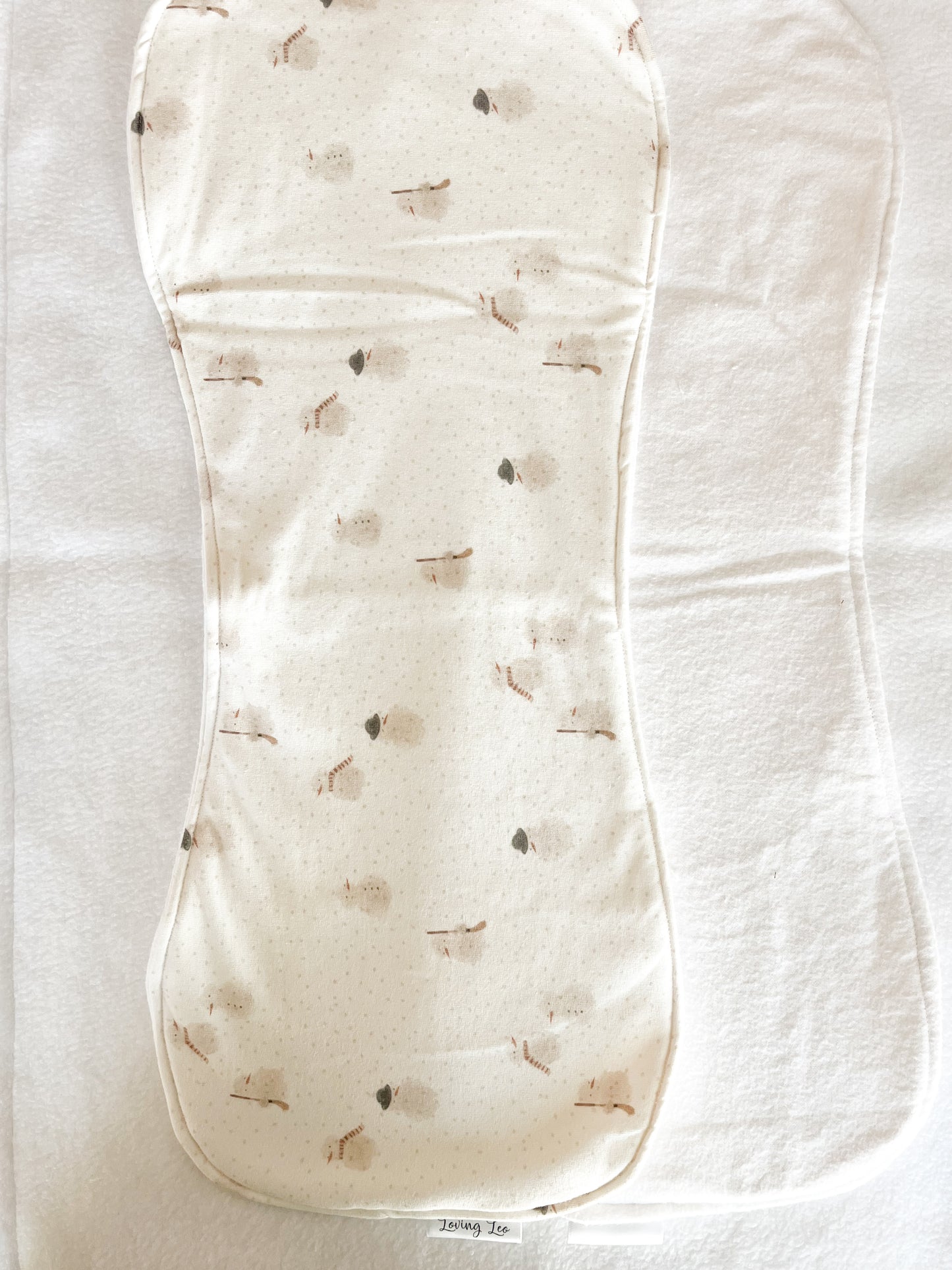 Hockey Snowmen Burp Cloth, Set of One Burp Cloth