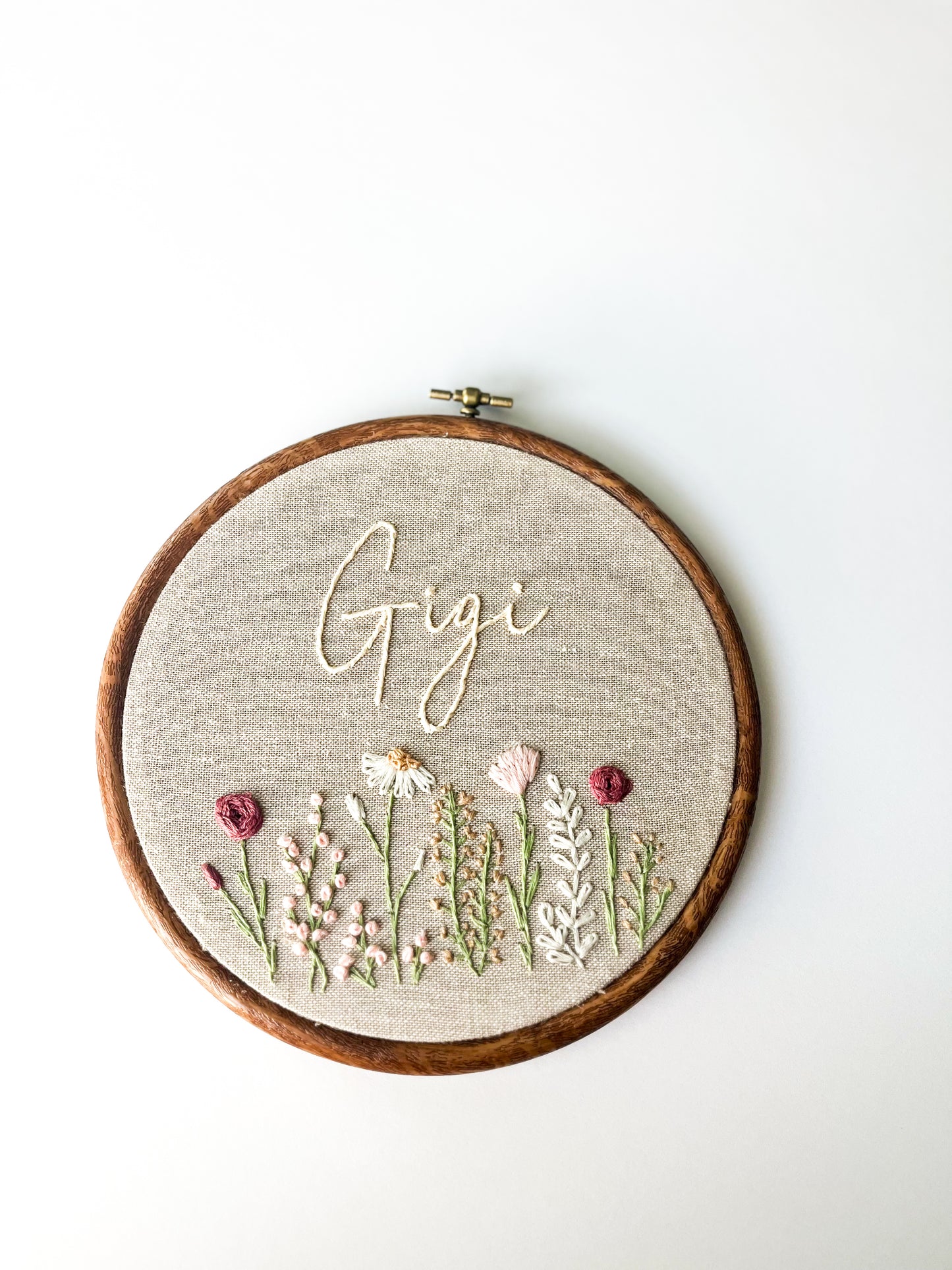 Custom Name Embroidery Hoop | Wildflowers |
