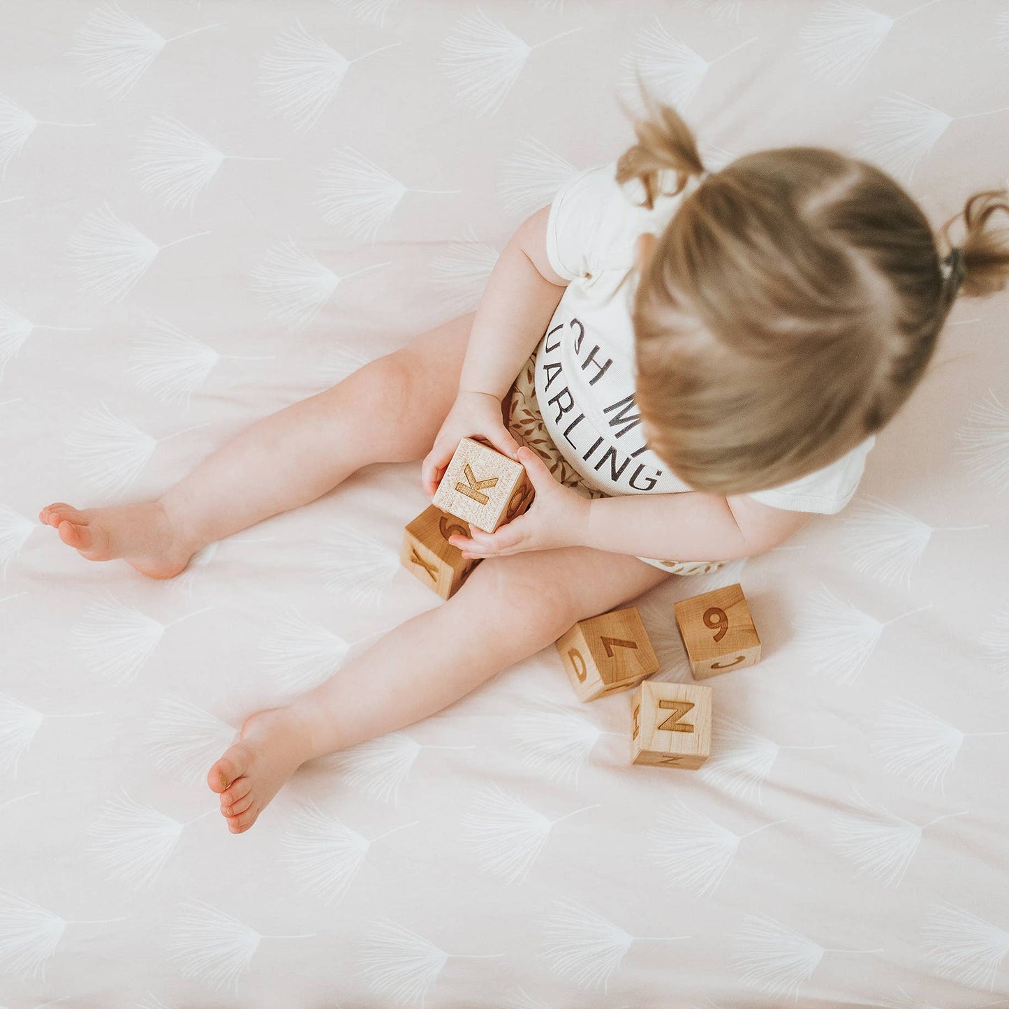 Modern Handmade Wooden Alphabet and Numeral Blocks - Maple