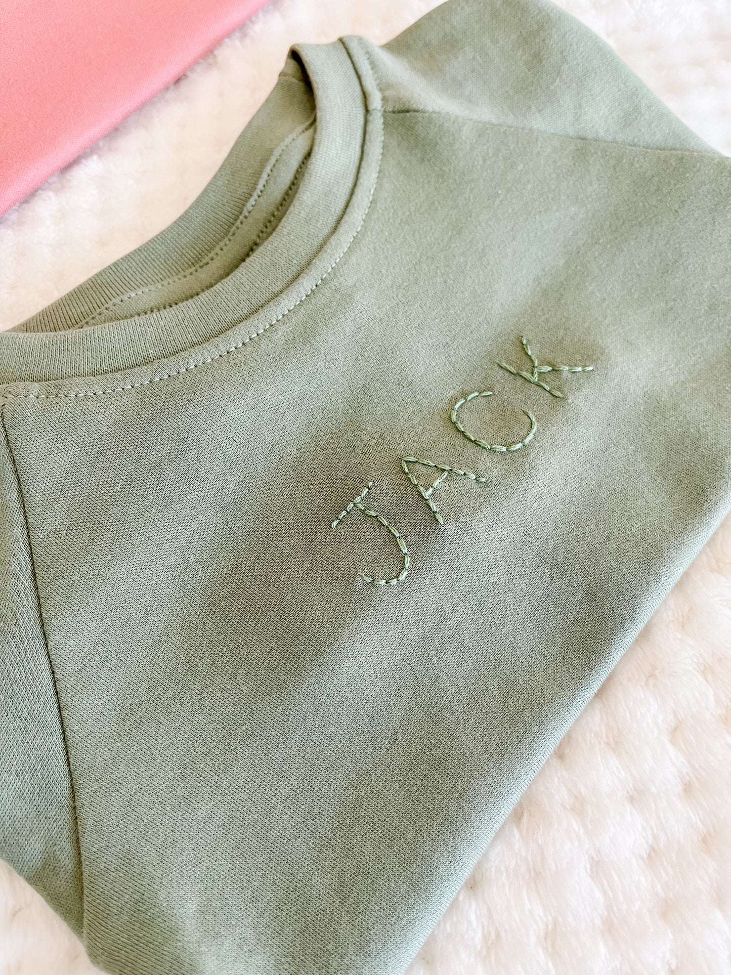 Custom Embroidered Name | Organic Baby and Kids Portland Pullover - Thyme