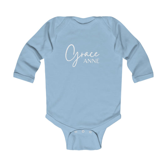 Personalized Infant Long Sleeve Bodysuit, Baby Announcement, Welcome Home Outfit