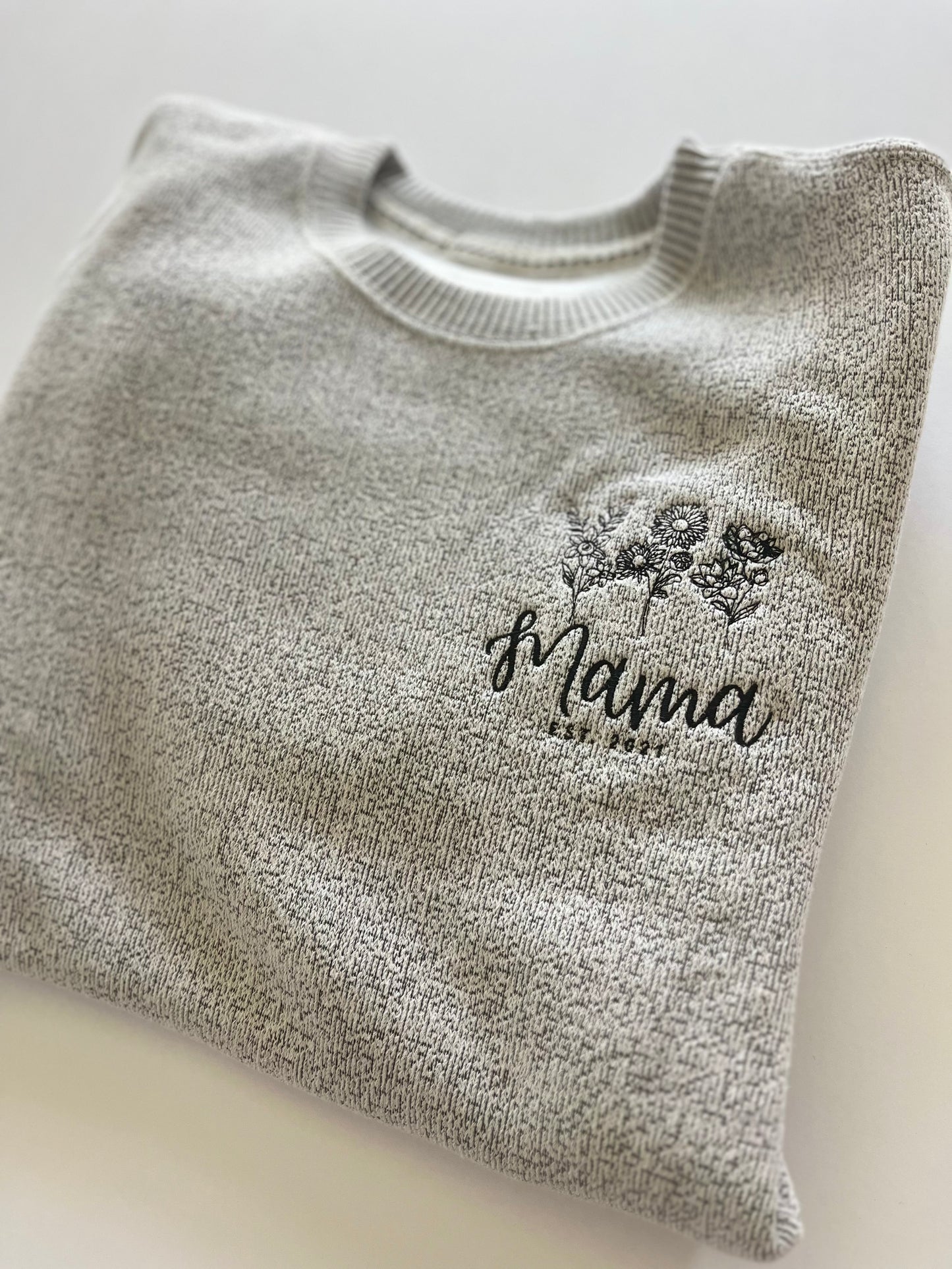 Mothers Day Sweatshirt, Embroidered Birth Flowers