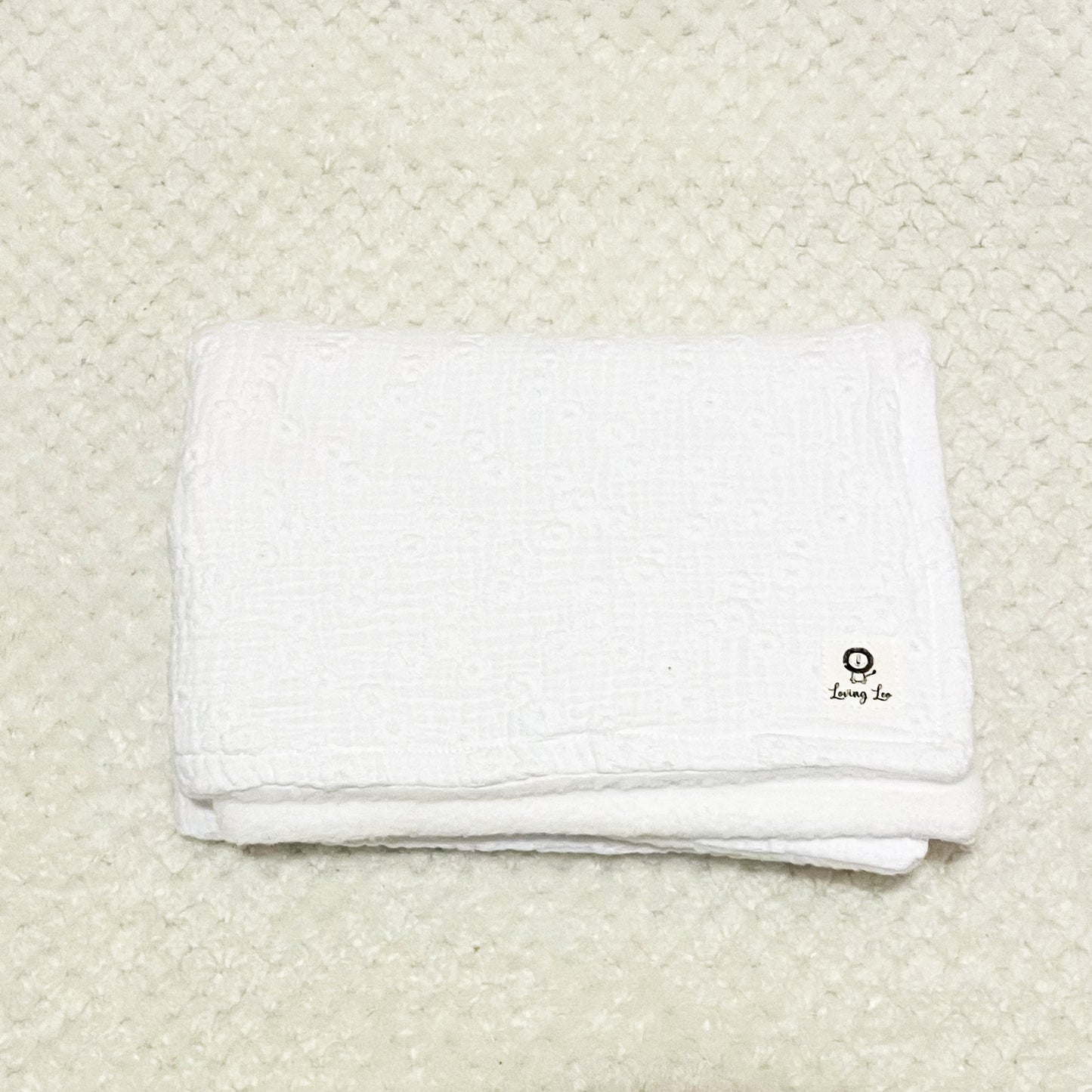 White Eyelet Stroller Blanket