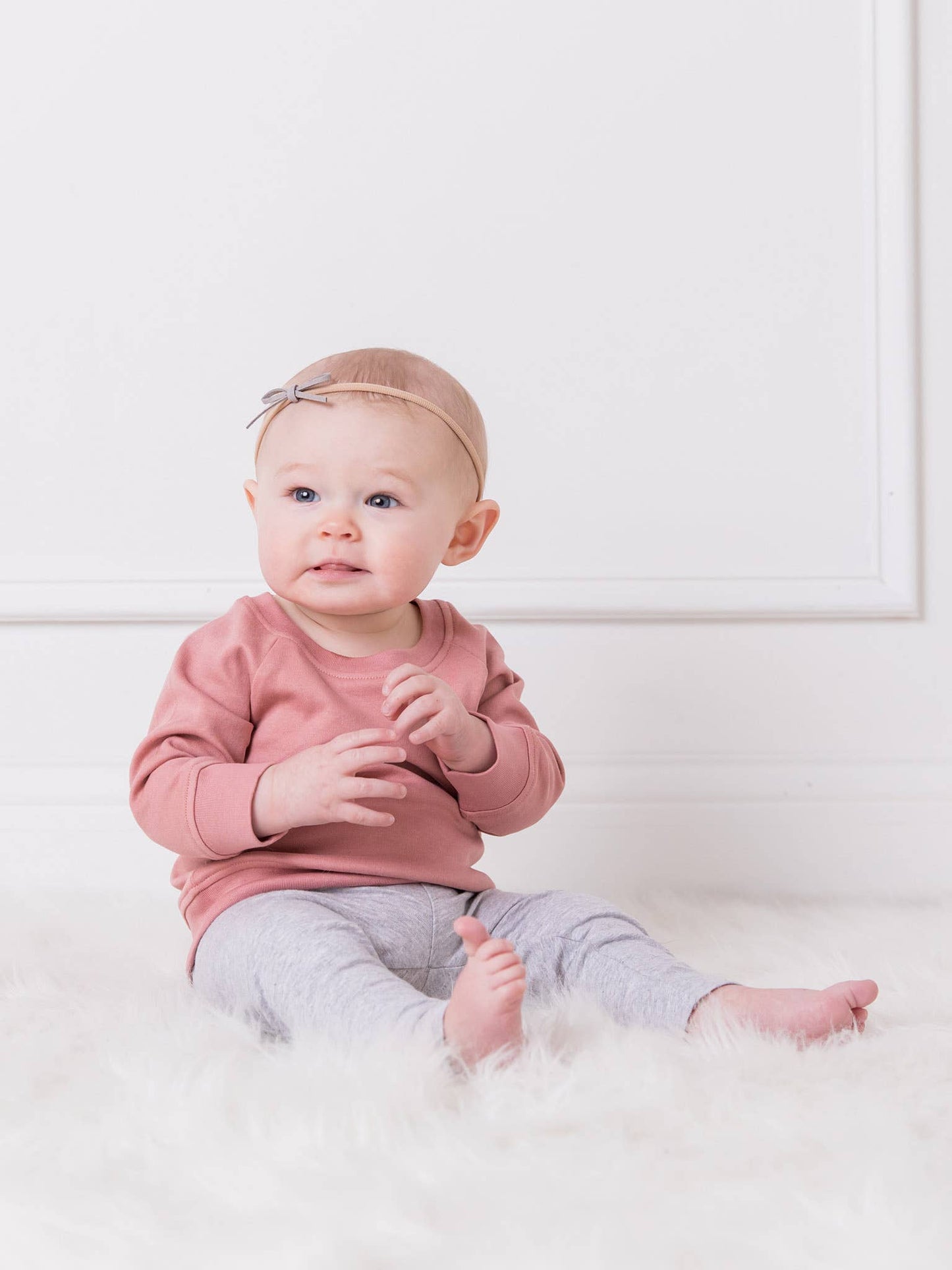 Custom Embroidered Name | Organic Baby and Kids Portland Pullover - Rose