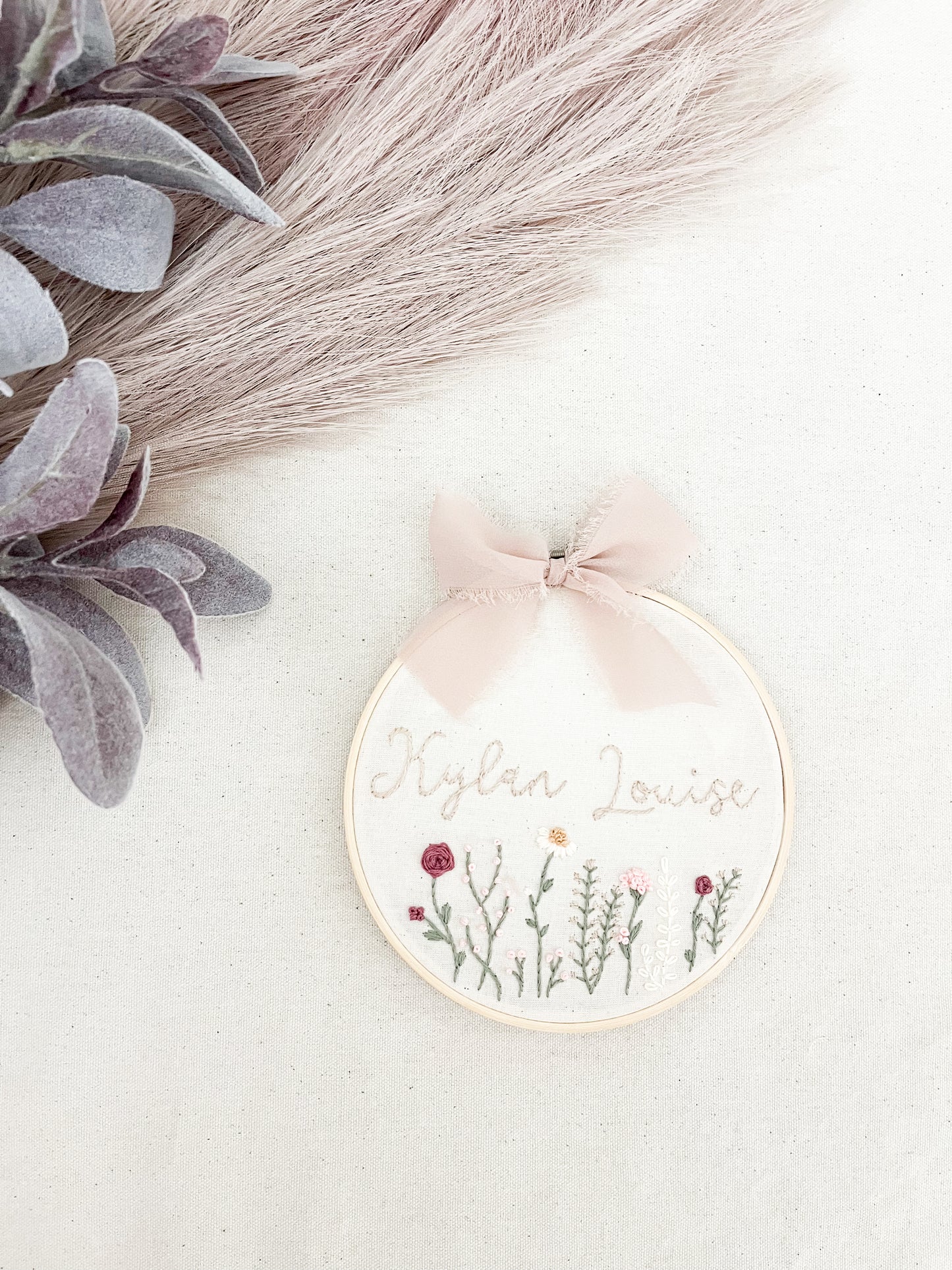 Custom Name Embroidery Hoop | Baby Name Sign |