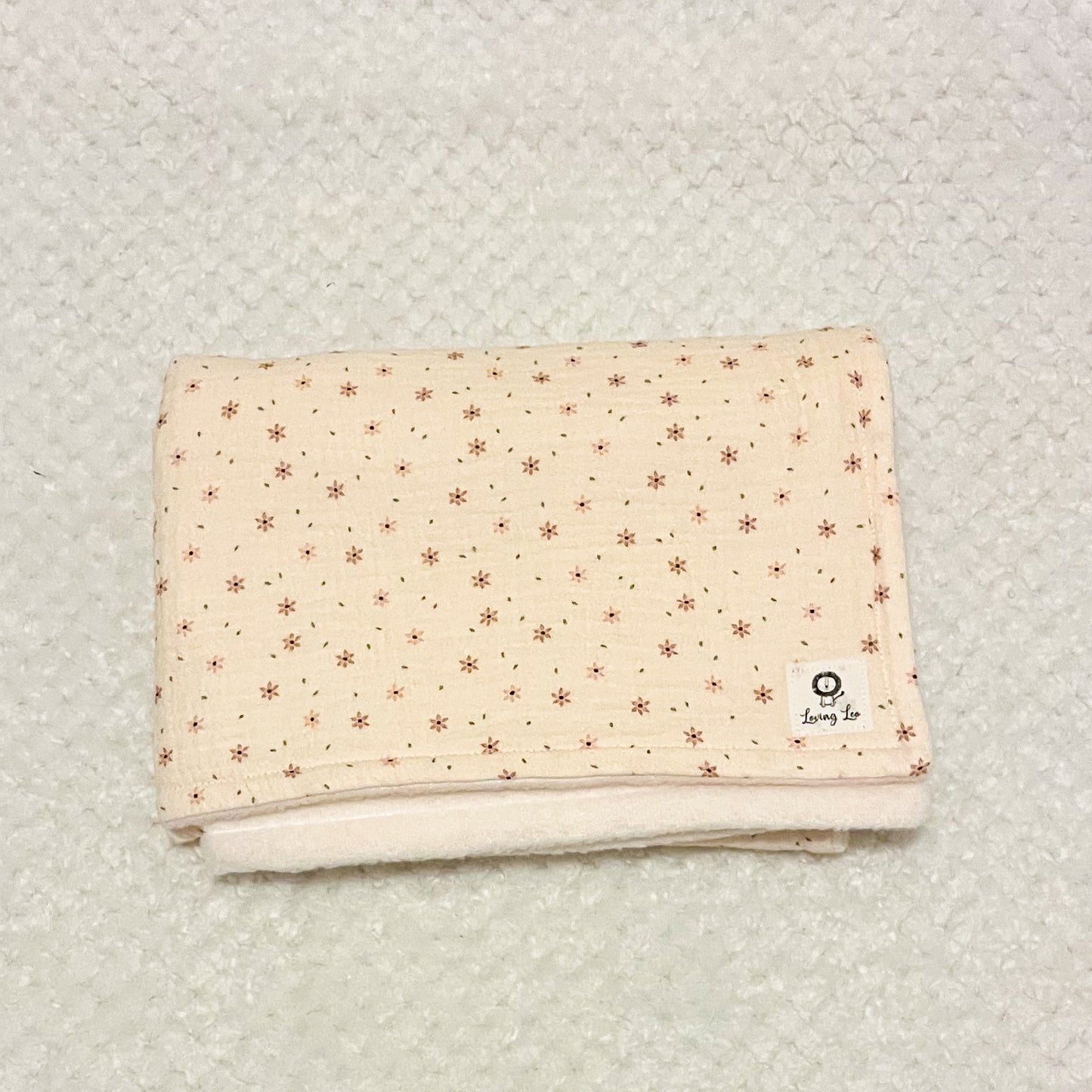 Beige and Pink Florals Stroller Blanket