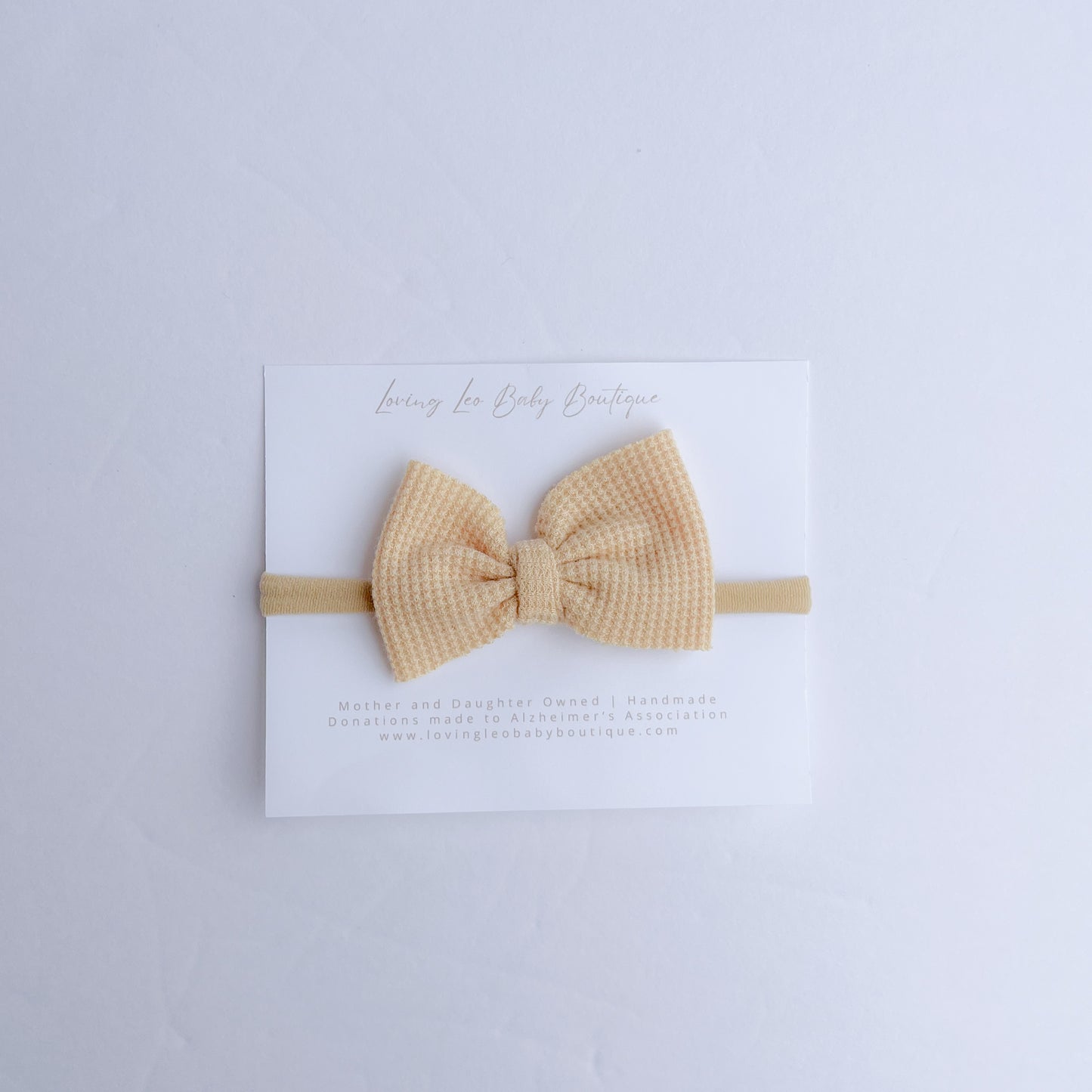 Mini Yellow Waffle Knit Bow