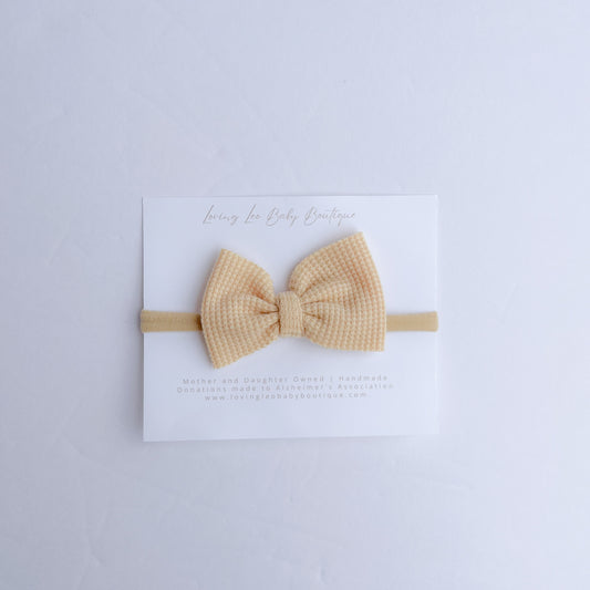 Mini Yellow Waffle Knit Bow