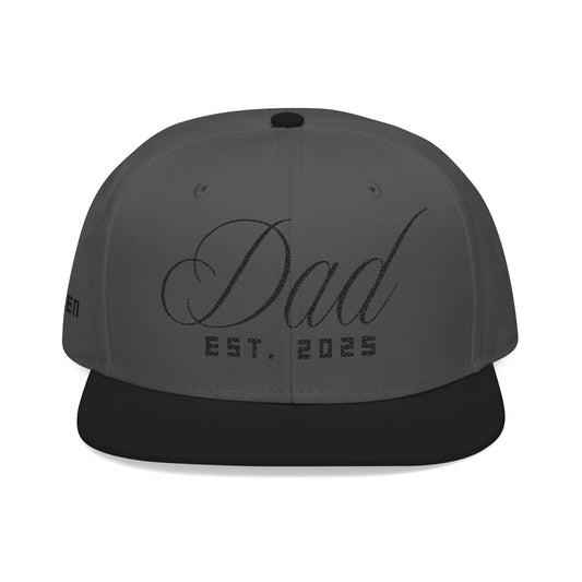 Dad Snapback Hat - Custom Embroidered 'Dad' EST. , Custom Father's Day Gift