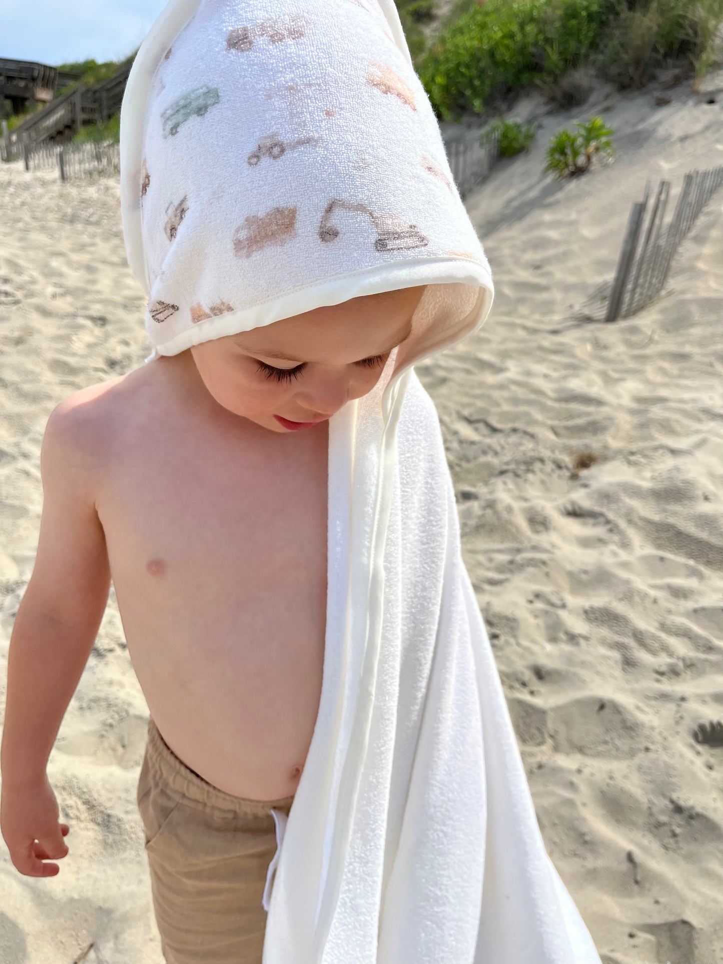 Bamboo Terry Hooded Towels- Handmade: Construction Theme