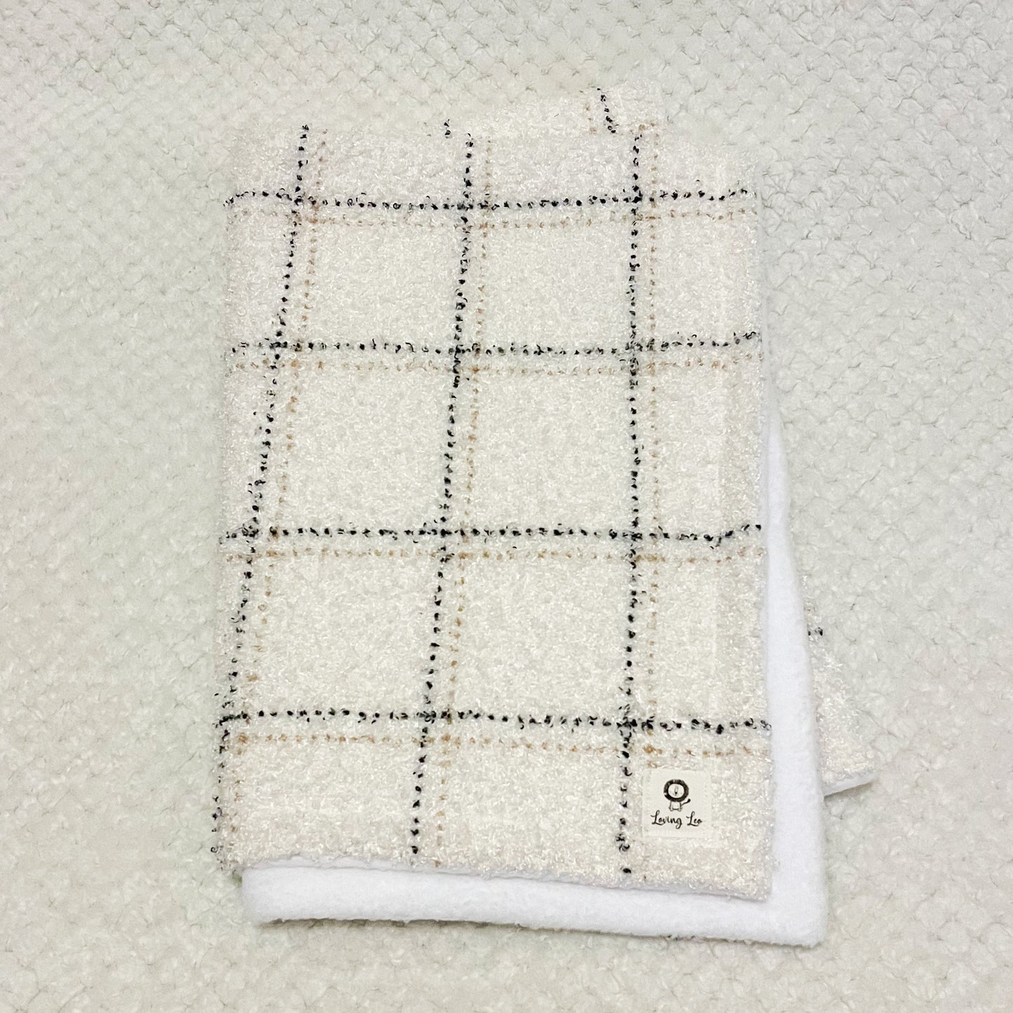 Neutral Plaid Stroller Blanket