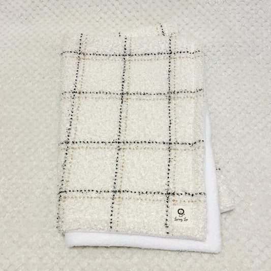 Neutral Plaid Stroller Blanket