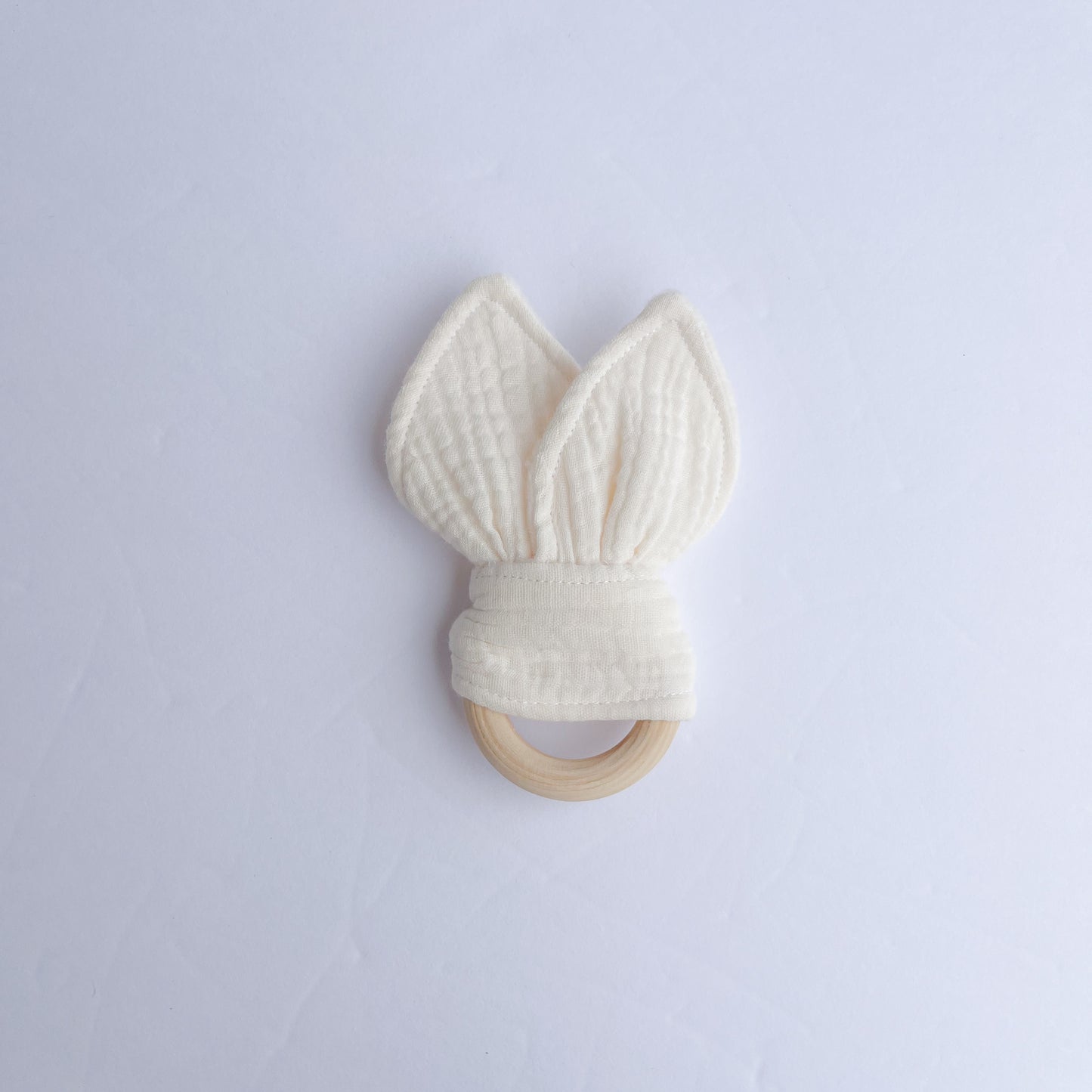 Cream Gauze Teething Ring