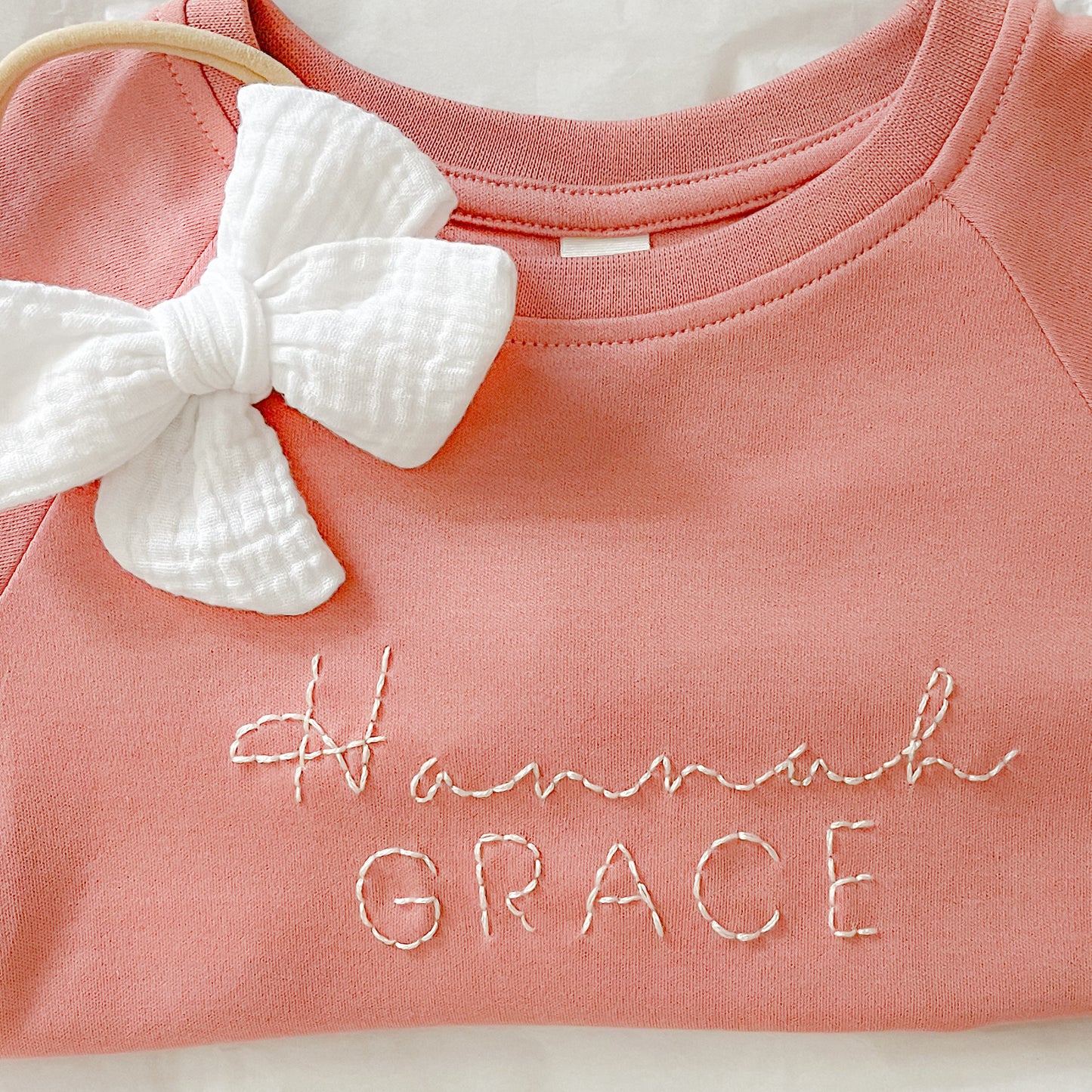 Custom Embroidered Name | Organic Baby and Kids Portland Pullover - Rose