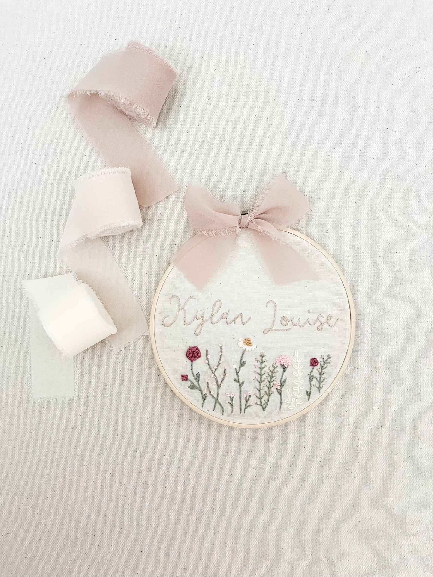 Custom Name Embroidery Hoop | Baby Name Sign |