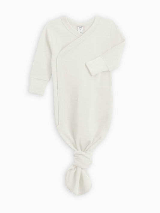 Organic Newborn Indy Kimono Gown - Ivory