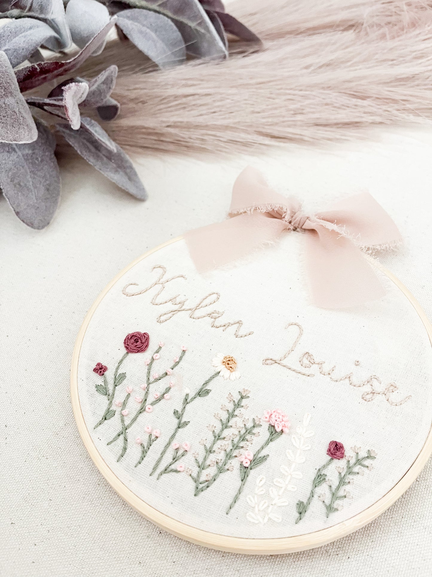 Custom Name Embroidery Hoop | Baby Name Sign |