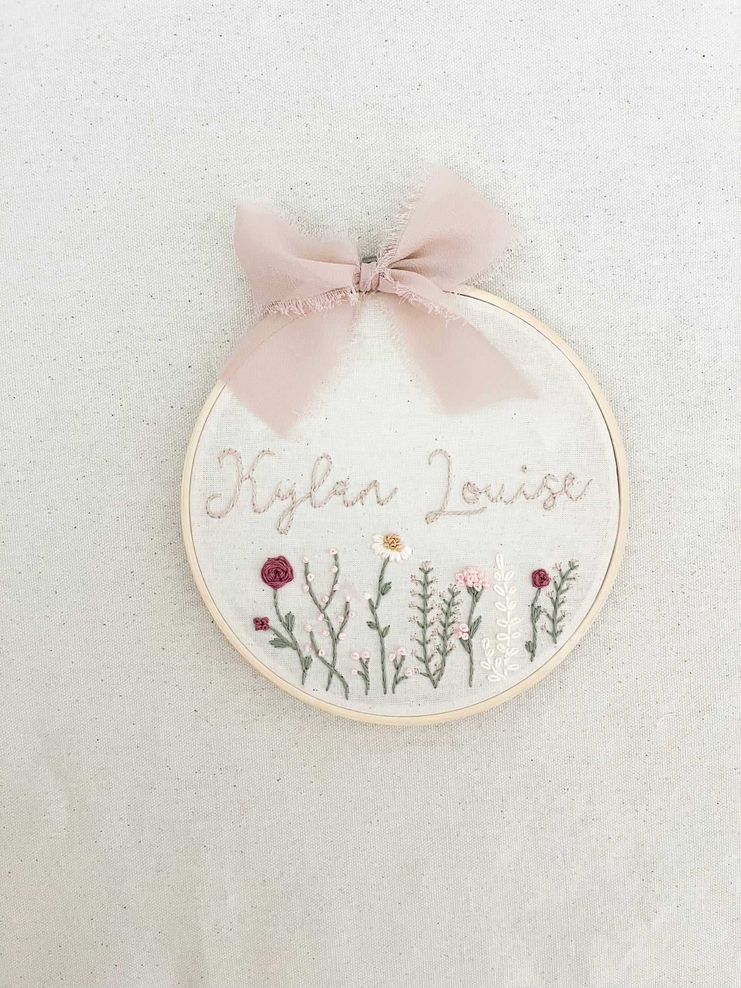 Custom Name Embroidery Hoop | Baby Name Sign |