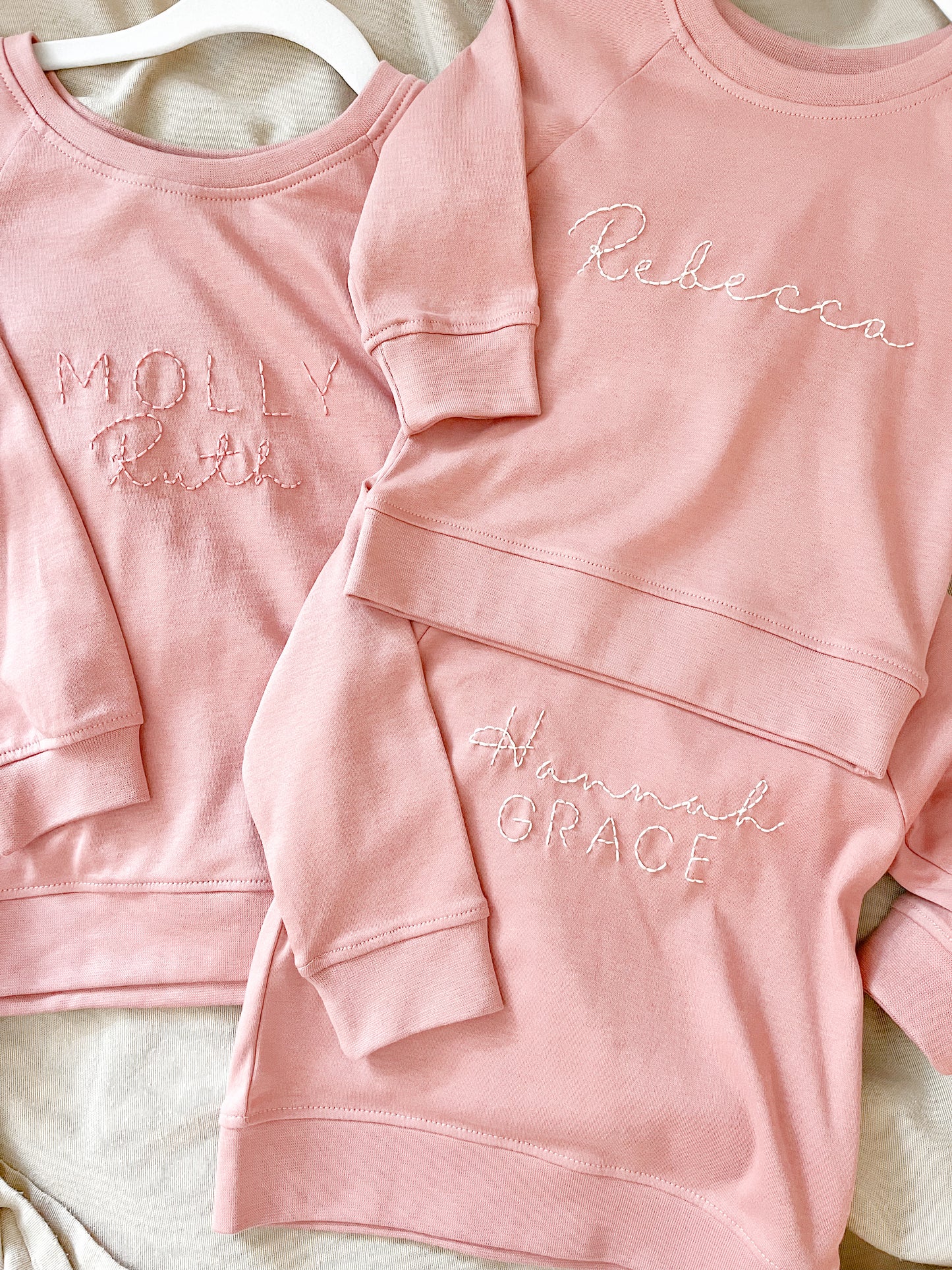 Custom Embroidered Name | Organic Baby and Kids Portland Pullover - Rose