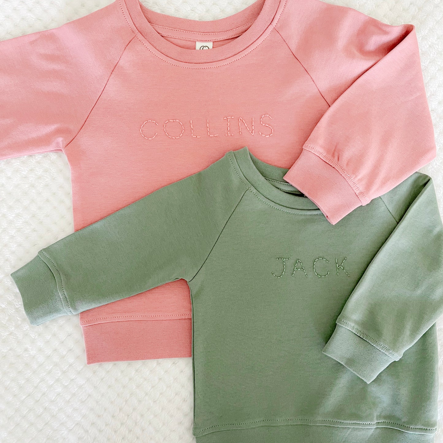 Custom Embroidered Name | Organic Baby and Kids Portland Pullover - Thyme