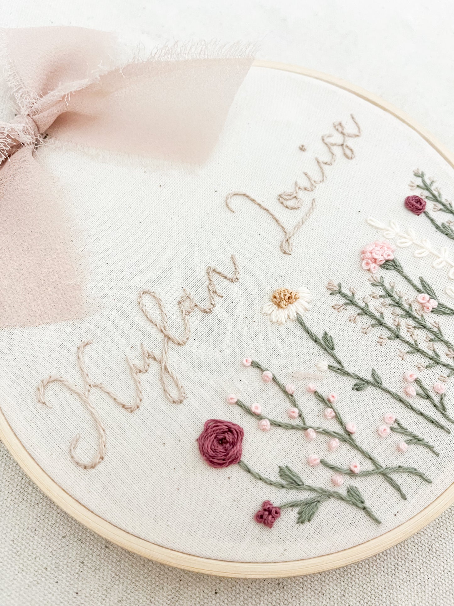 Custom Name Embroidery Hoop | Baby Name Sign |