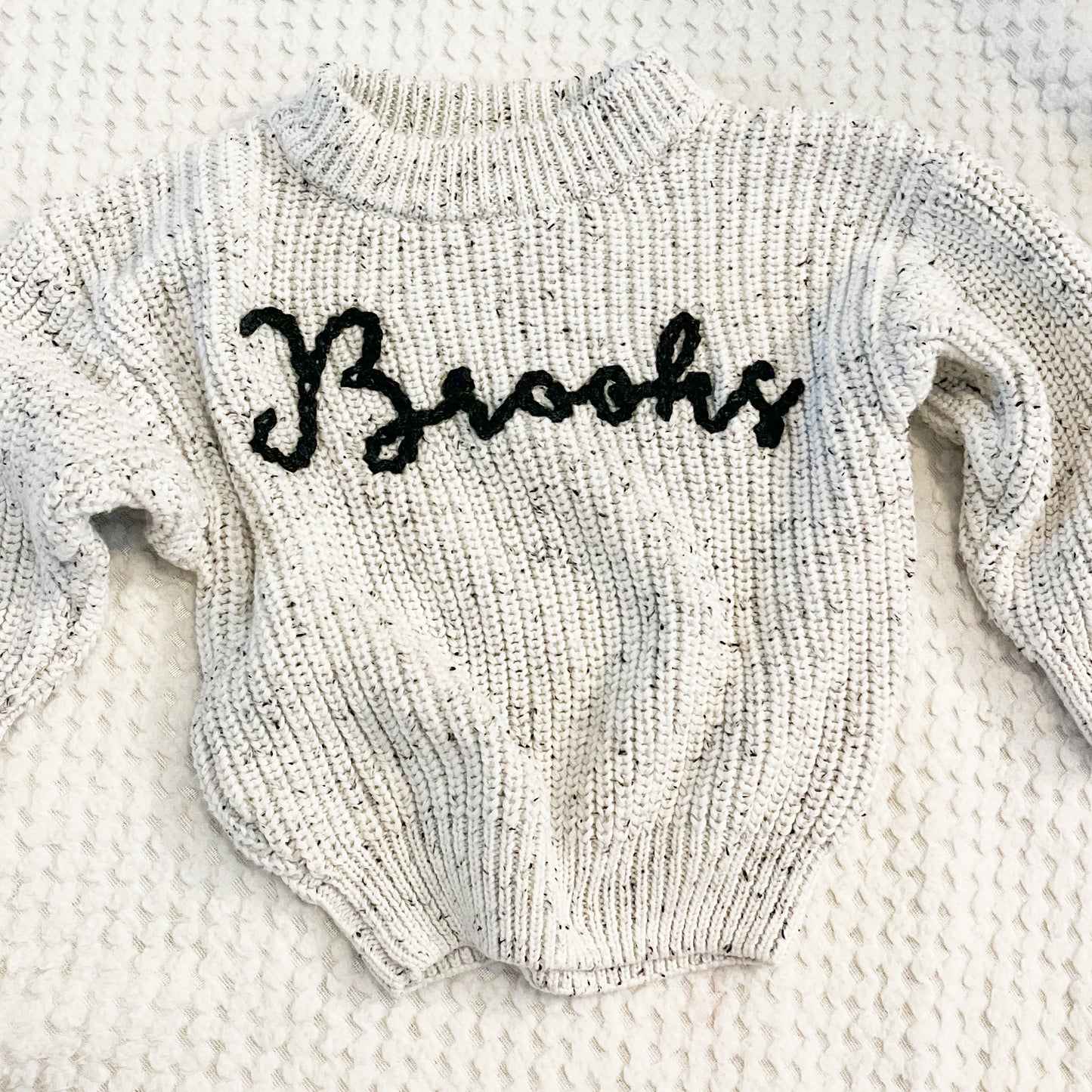 Personalized Hand Embroidered Name Baby Sweater