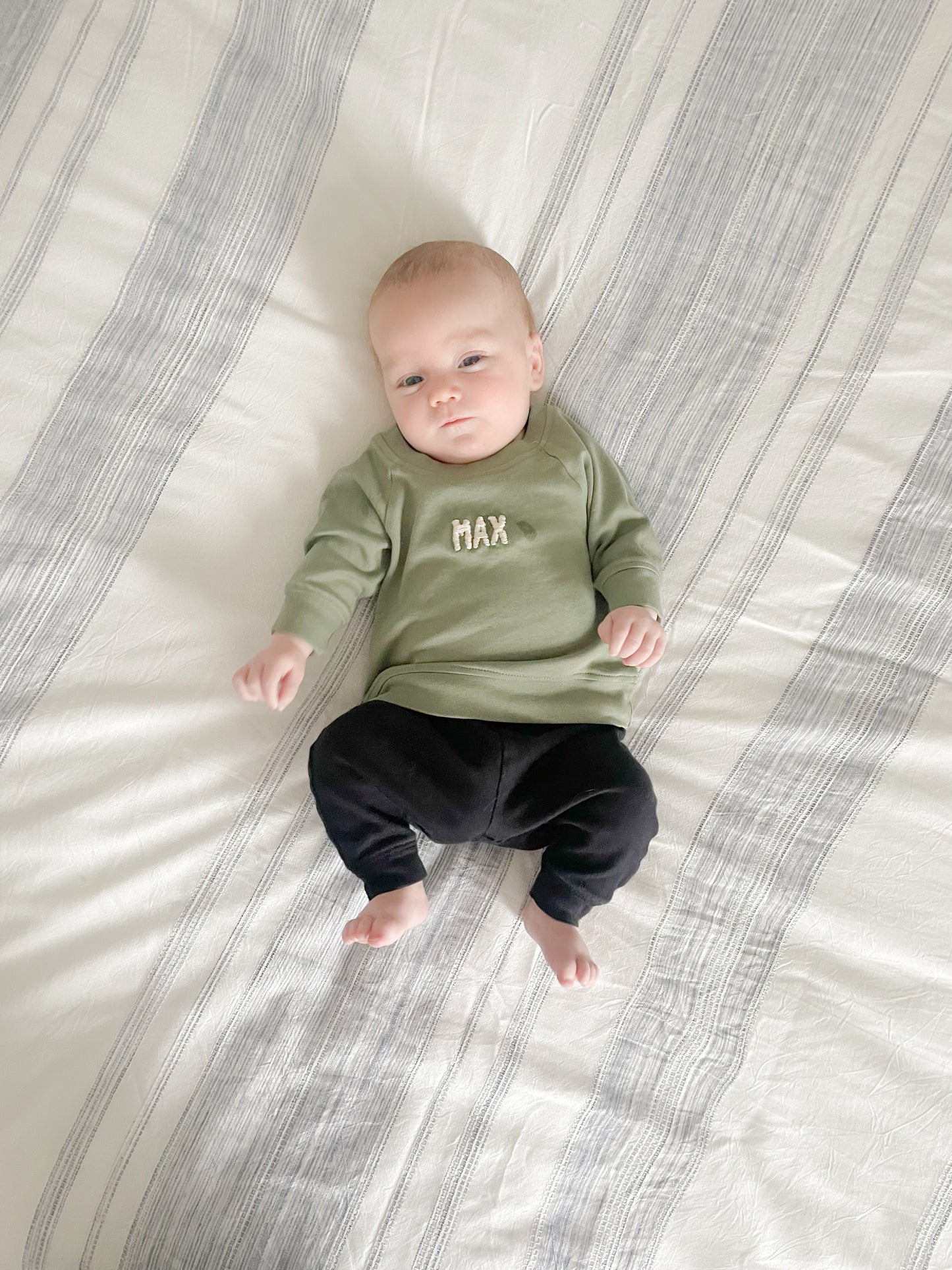 Custom Embroidered Name | Organic Baby and Kids Portland Pullover - Natural