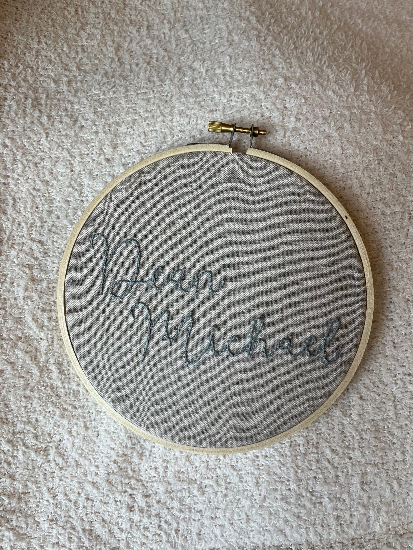 Custom Name Embroidery Hoop: Boy | Baby Name Sign | Baby Announcement