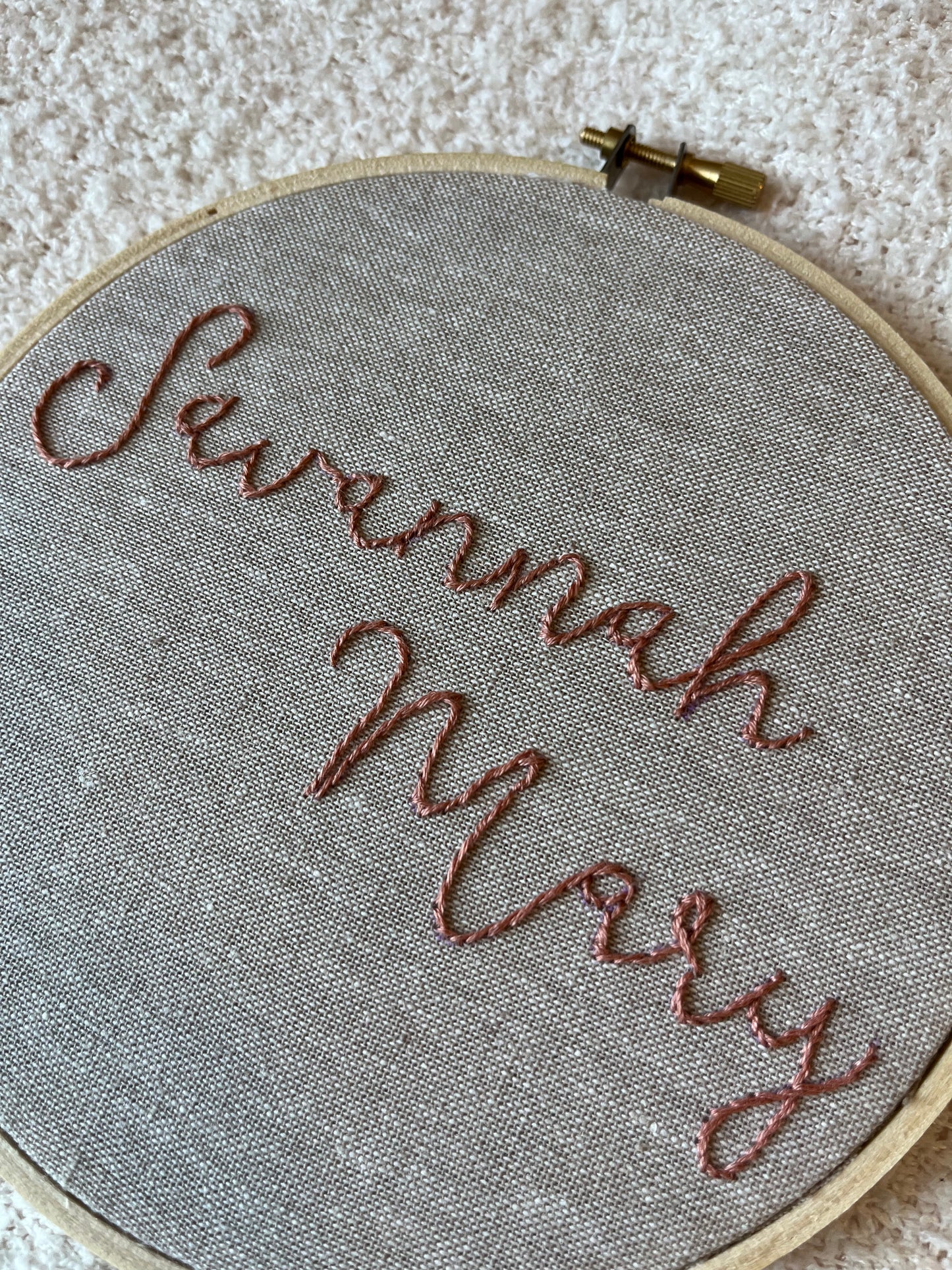 Custom Name Embroidery Hoop: Girl | Baby Name Sign | Baby Announcement