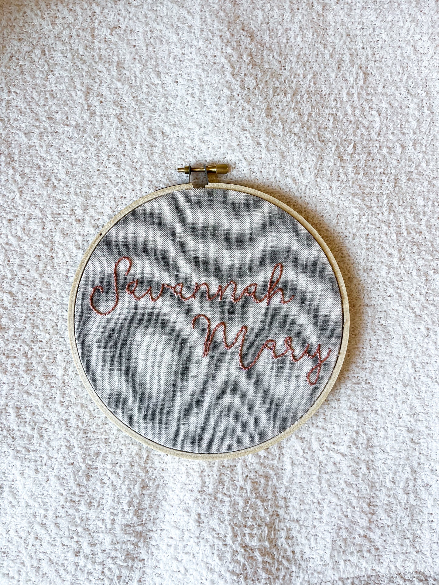 Custom Name Embroidery Hoop: Girl | Baby Name Sign | Baby Announcement