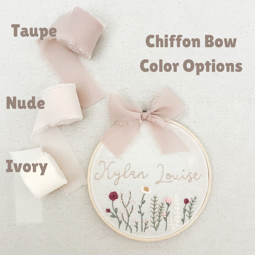 Custom Name Embroidery Hoop: Girl | Baby Name Sign | Baby Announcement