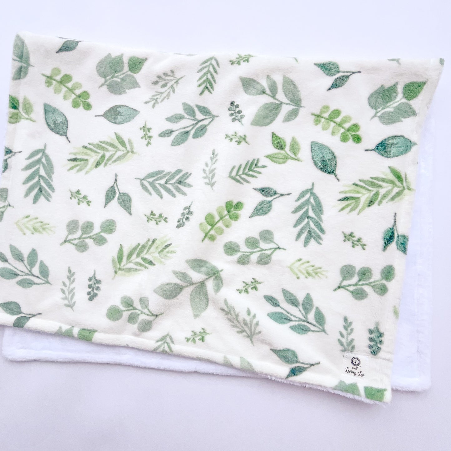 Plush Greenery Stroller Blanket