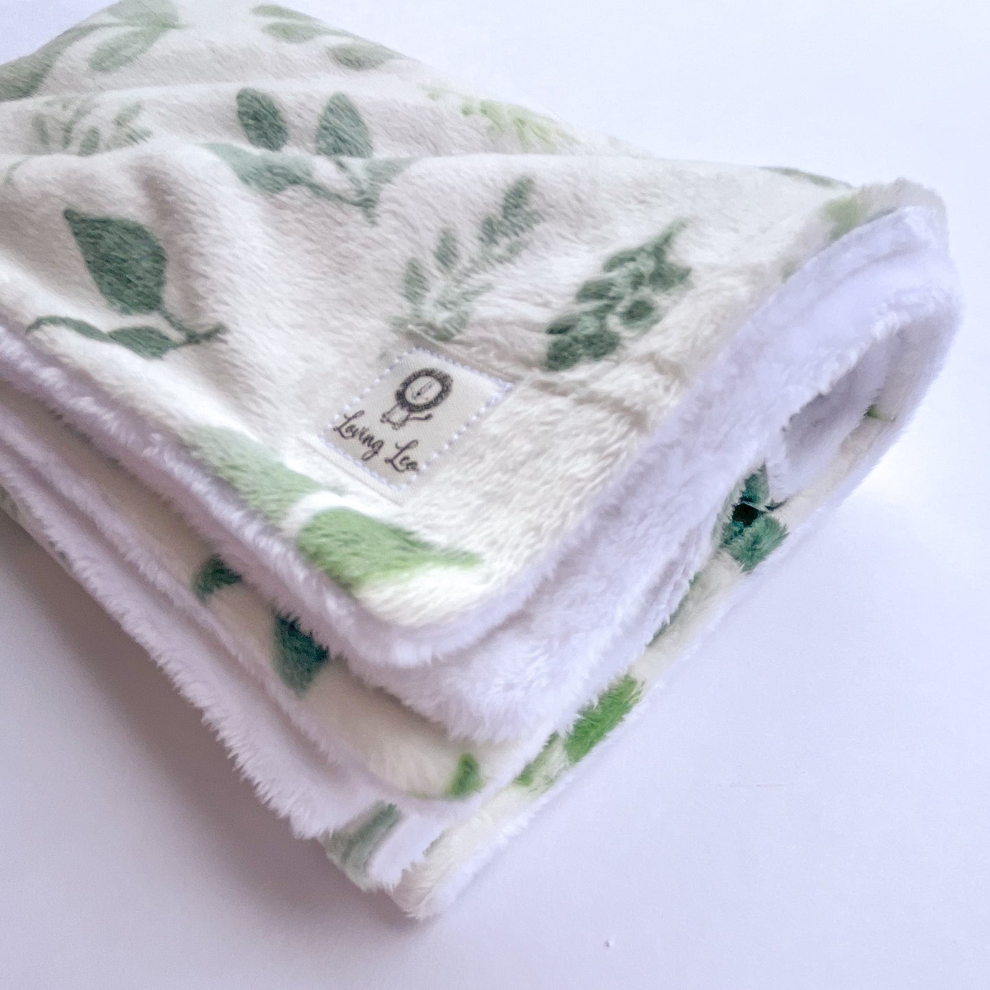 Plush Greenery Stroller Blanket