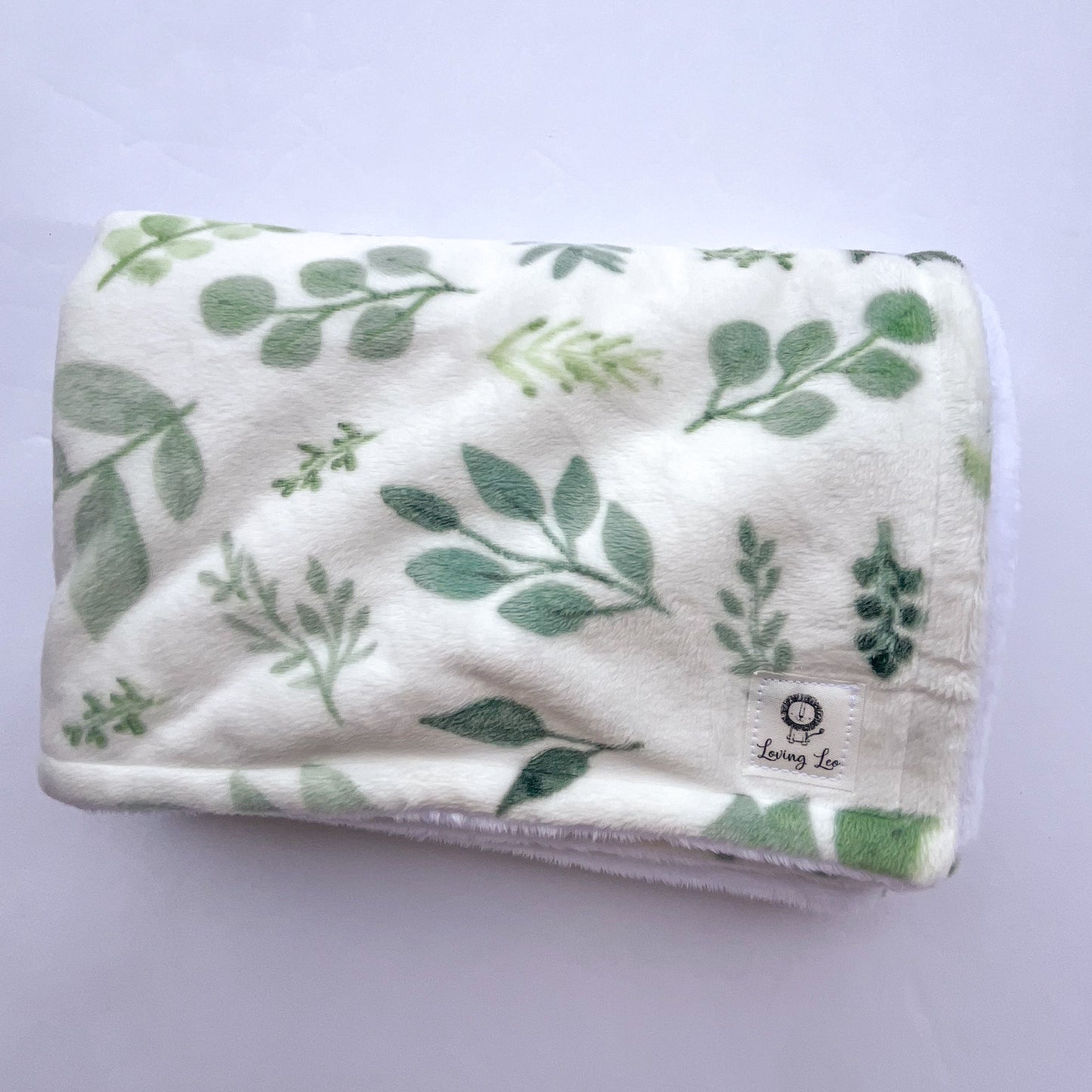 Plush Greenery Stroller Blanket