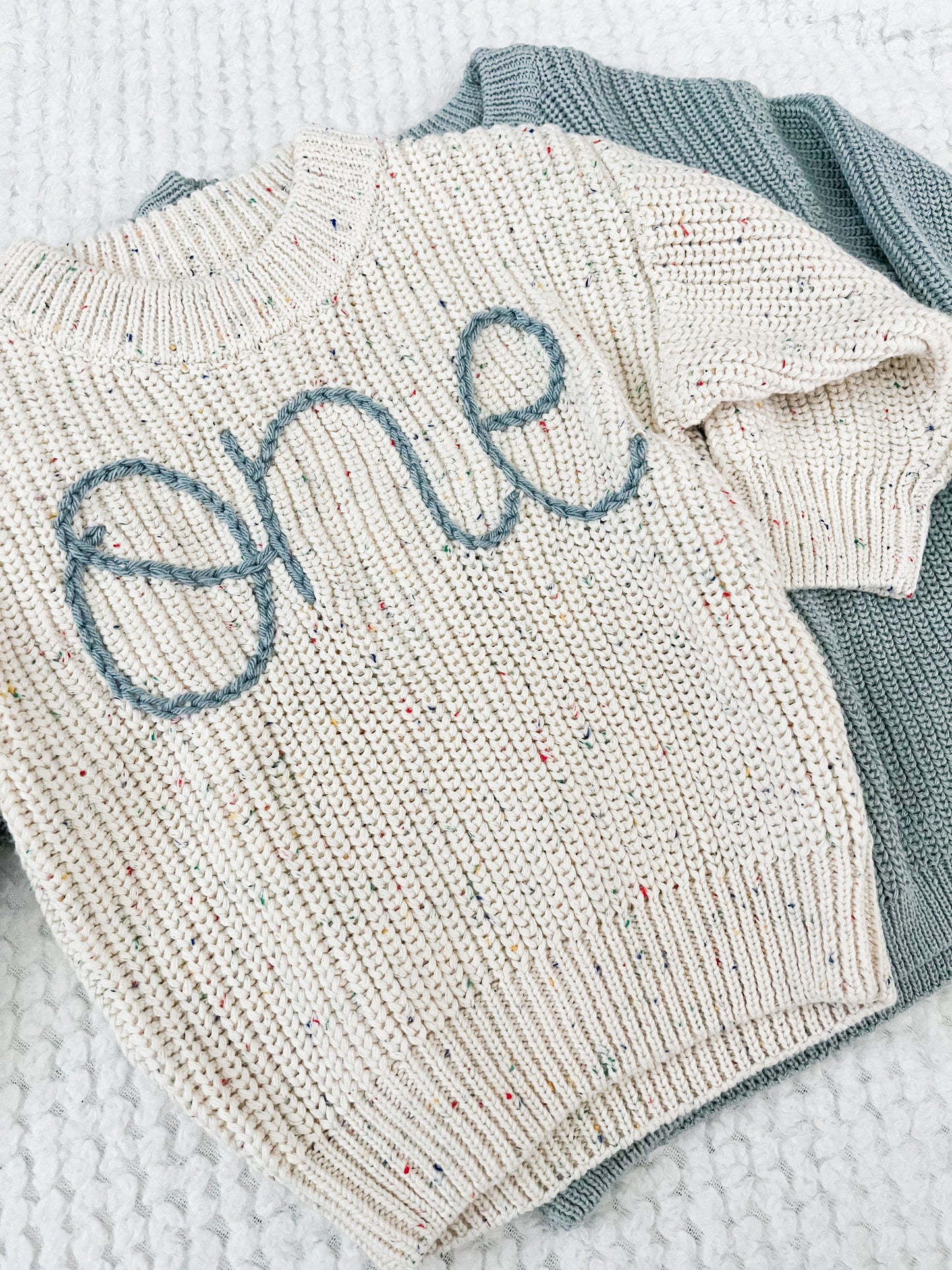 Personalized Hand Embroidered Name Baby Sweater