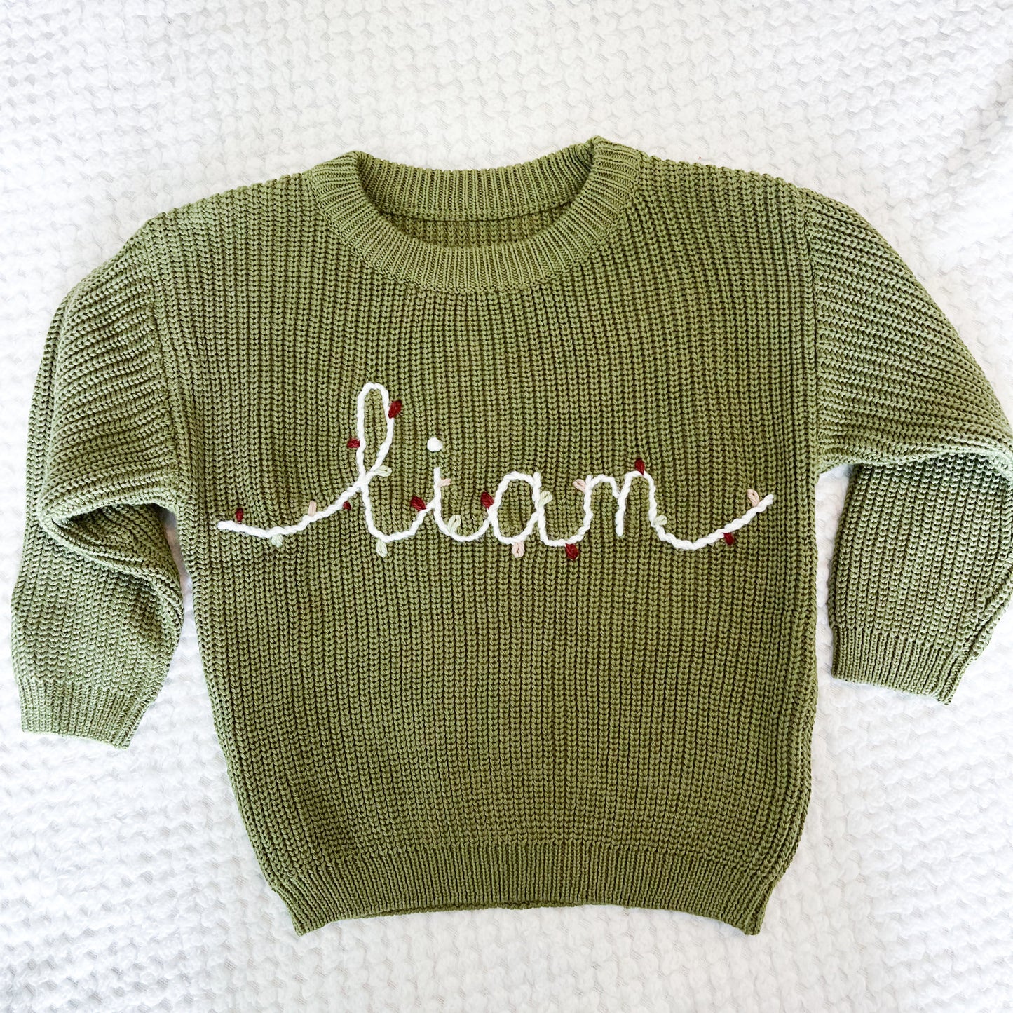 Personalized Hand Embroidered Christmas Sweater