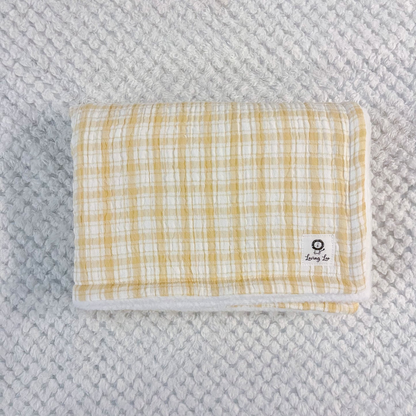 Yellow Plaid Stroller Blanket