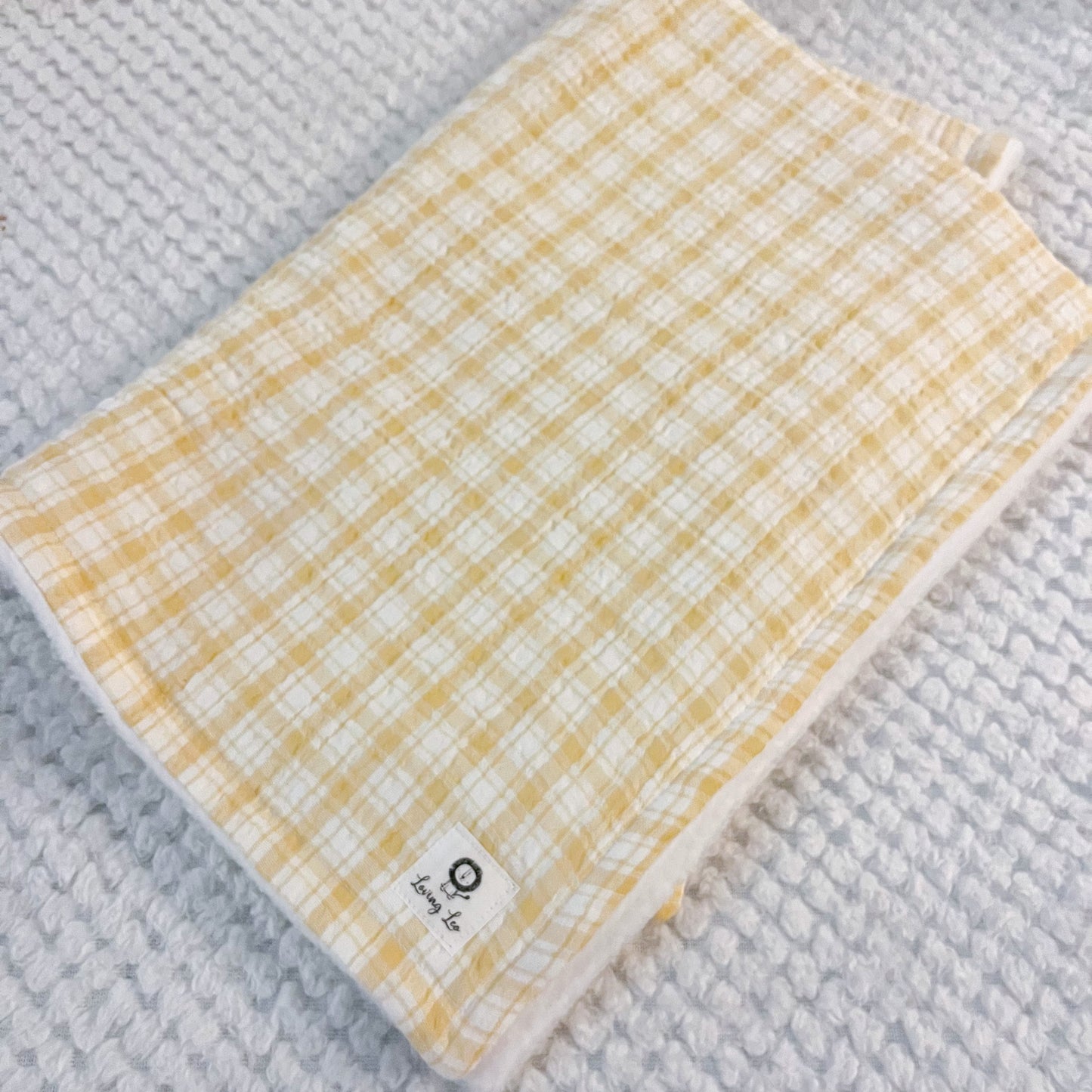 Yellow Plaid Stroller Blanket