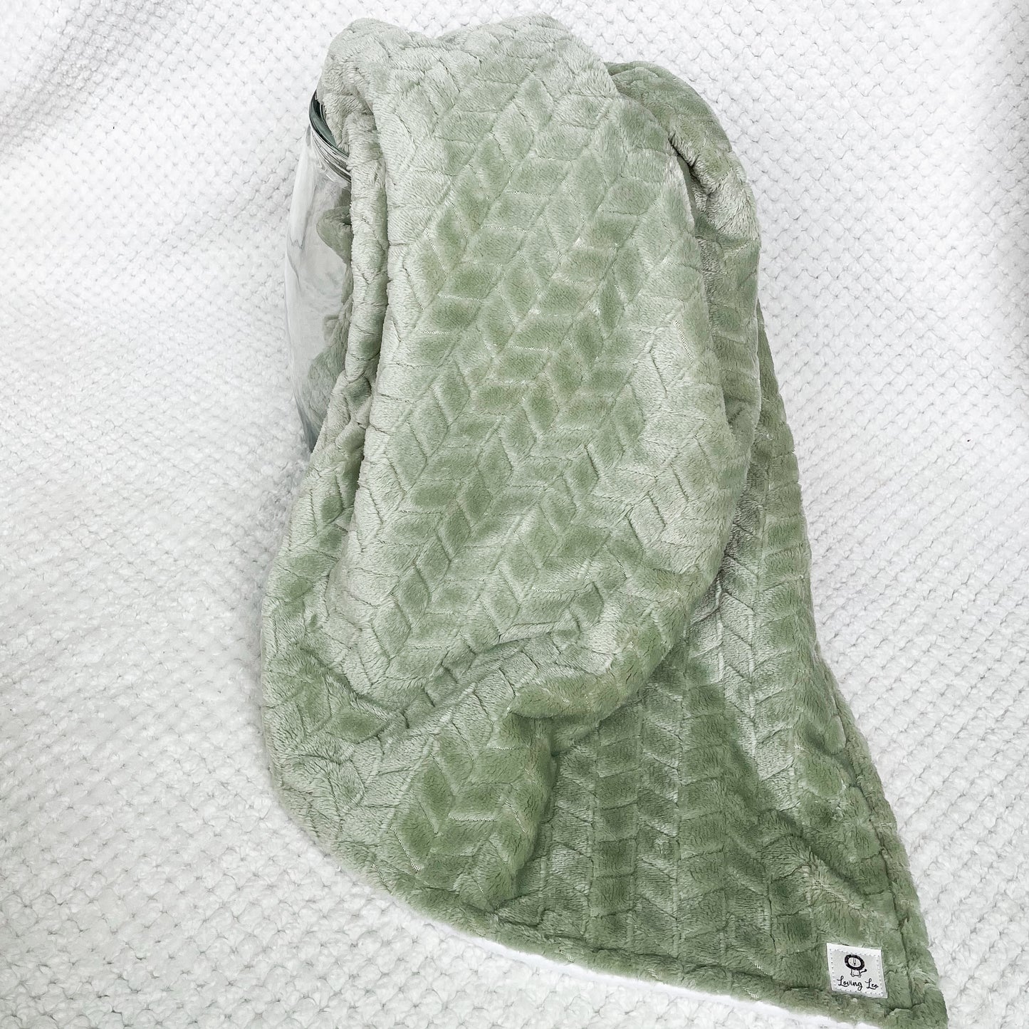 Herringbone Sage Large Crib Size Blanket